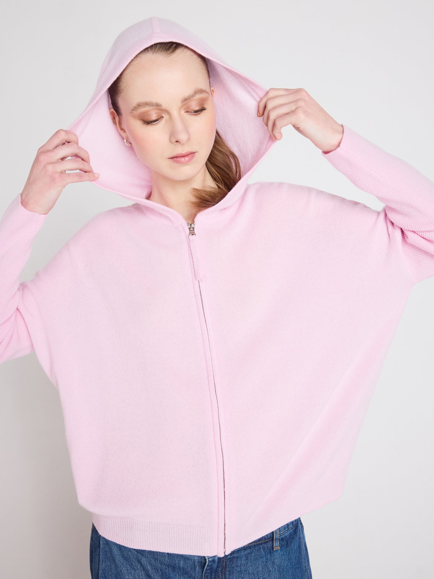 Evelyn - Poncho-pullover aus Kaschmir - cherry blossom