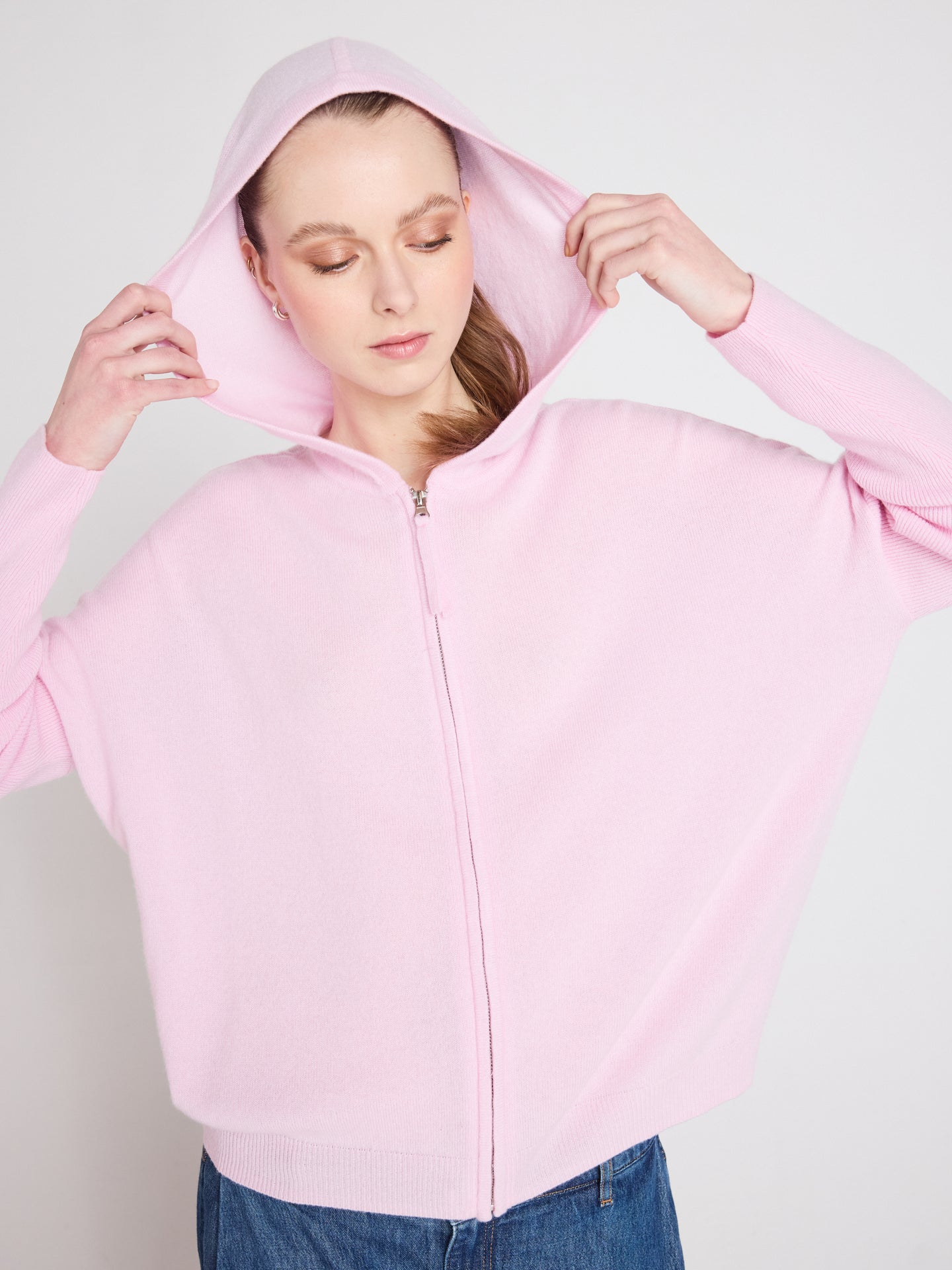 evelyn Kapuzenponchoweste - Kaschmir - cherry blossom