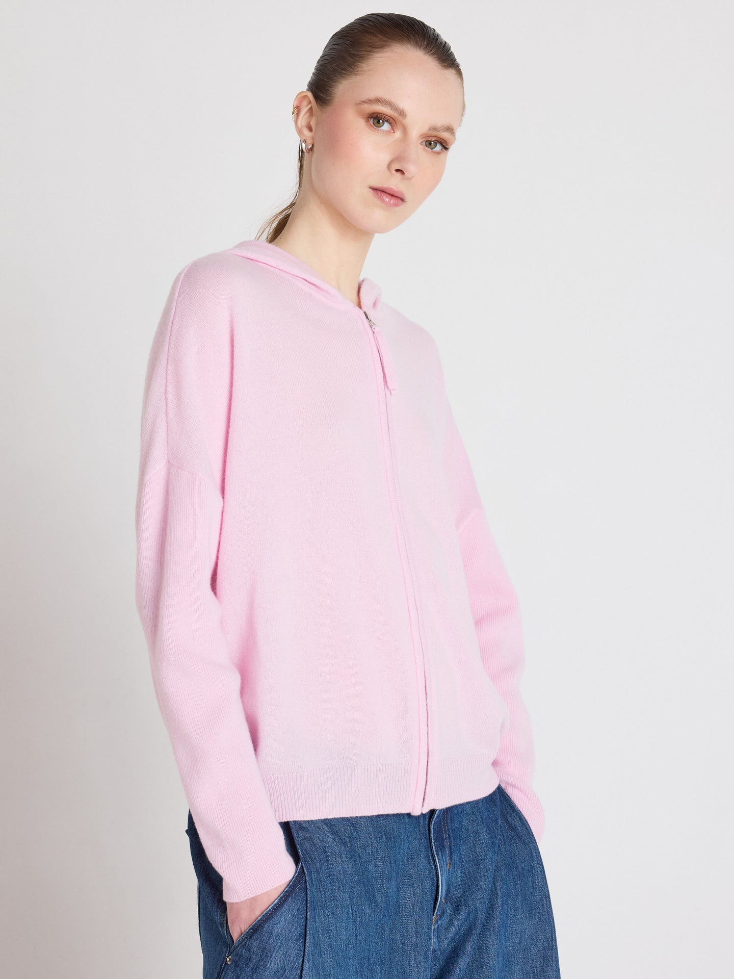 Evelyn - Poncho-pullover aus Kaschmir - cherry blossom