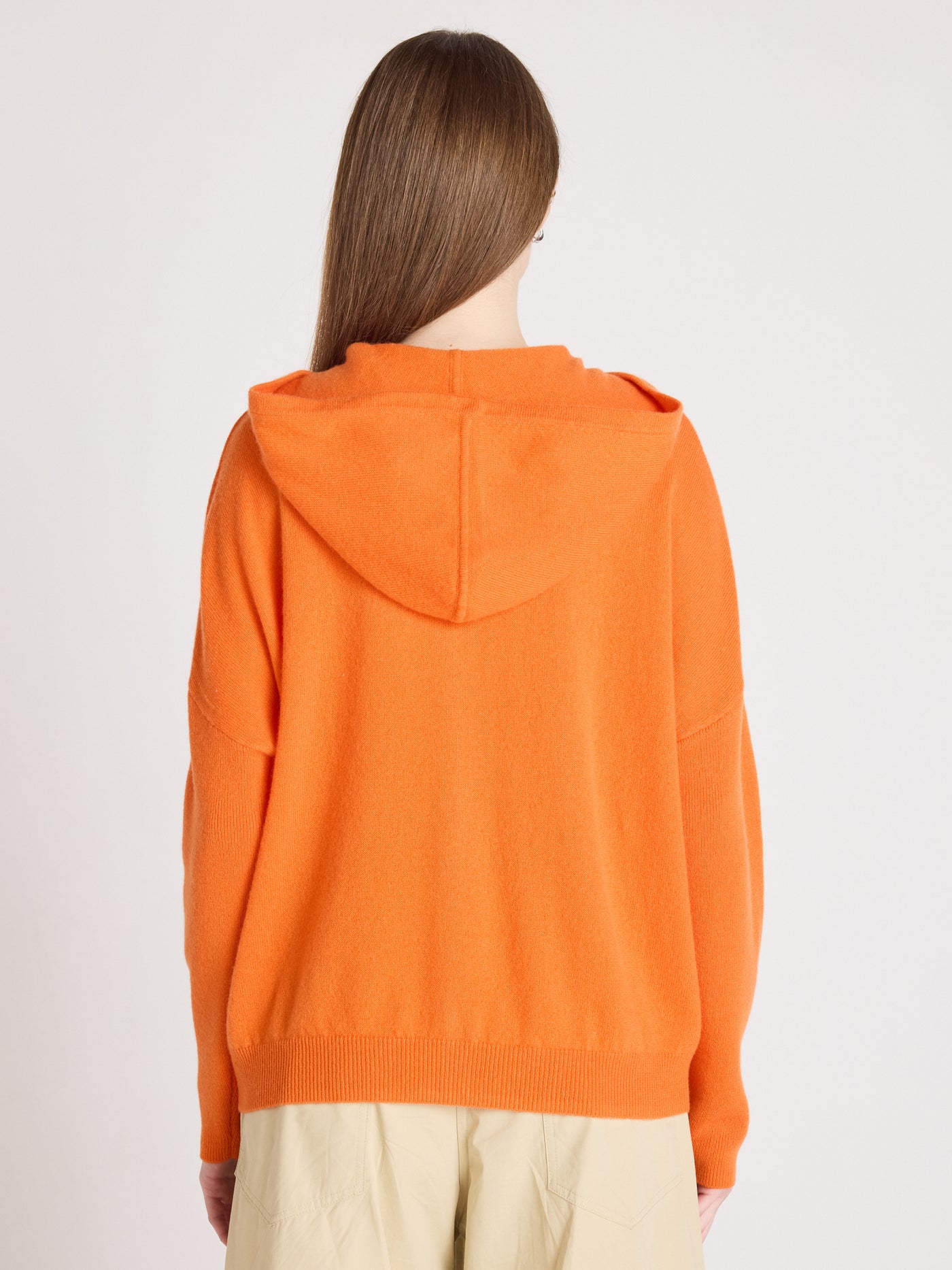 Evelyn - Poncho-pullover aus Kaschmir - orange