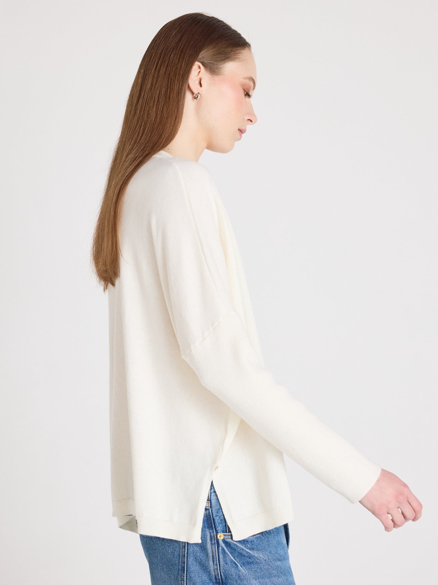 Natalie - Cashmere poncho cardigan - cream