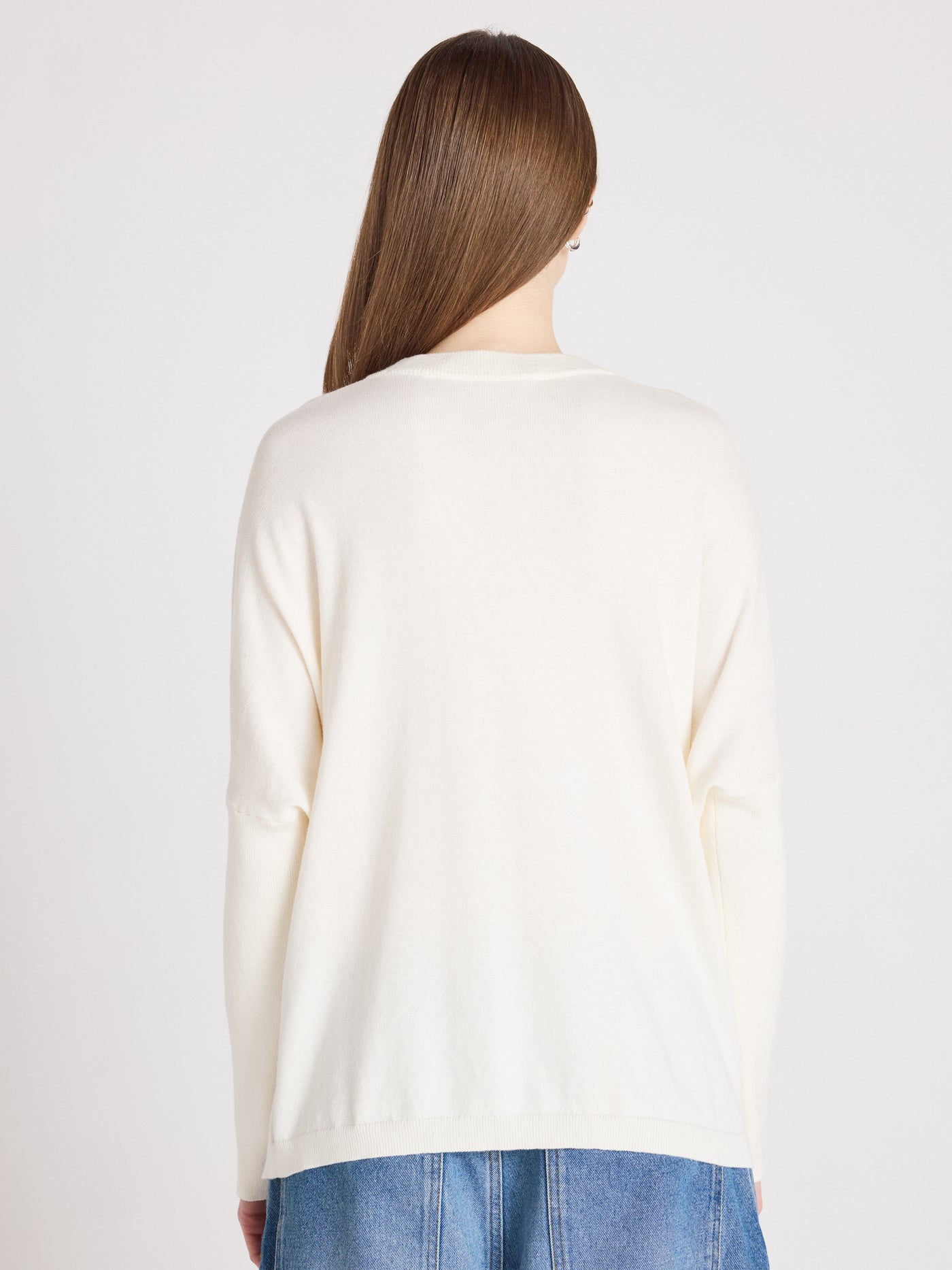 Natalie - Cashmere poncho cardigan - cream