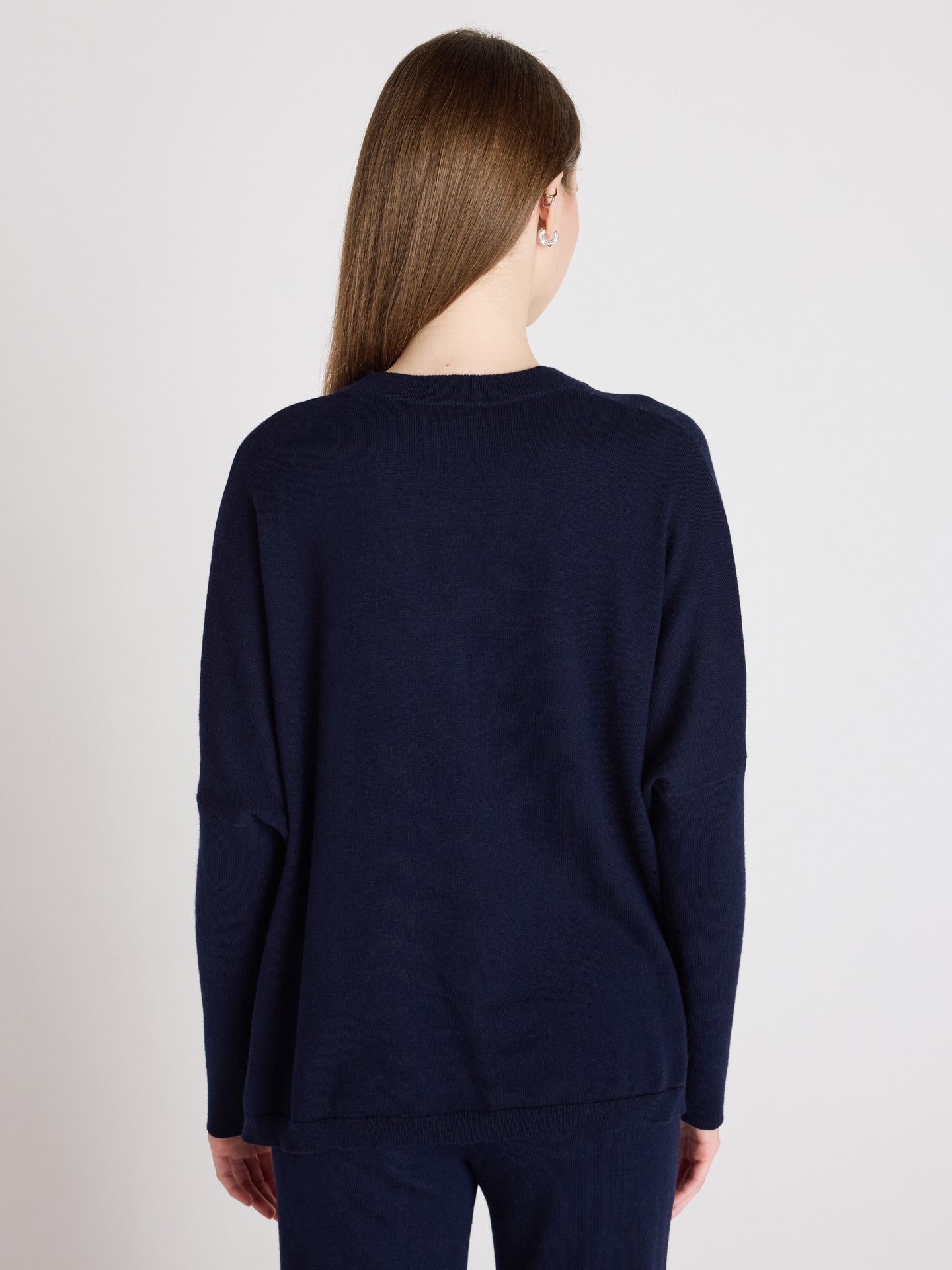 Natalie - Kaschmir-Poncho-Strickjacke - Navy