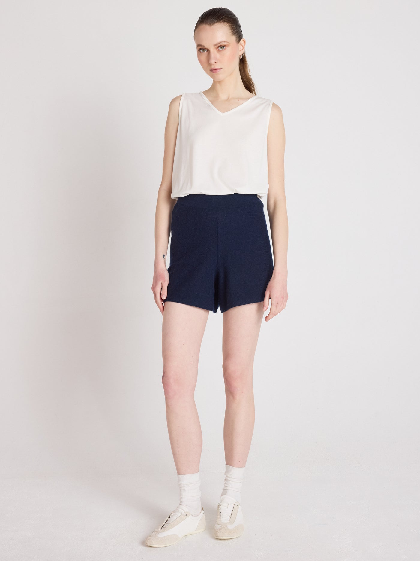 charlotte - Short 100% kasjmier - navy