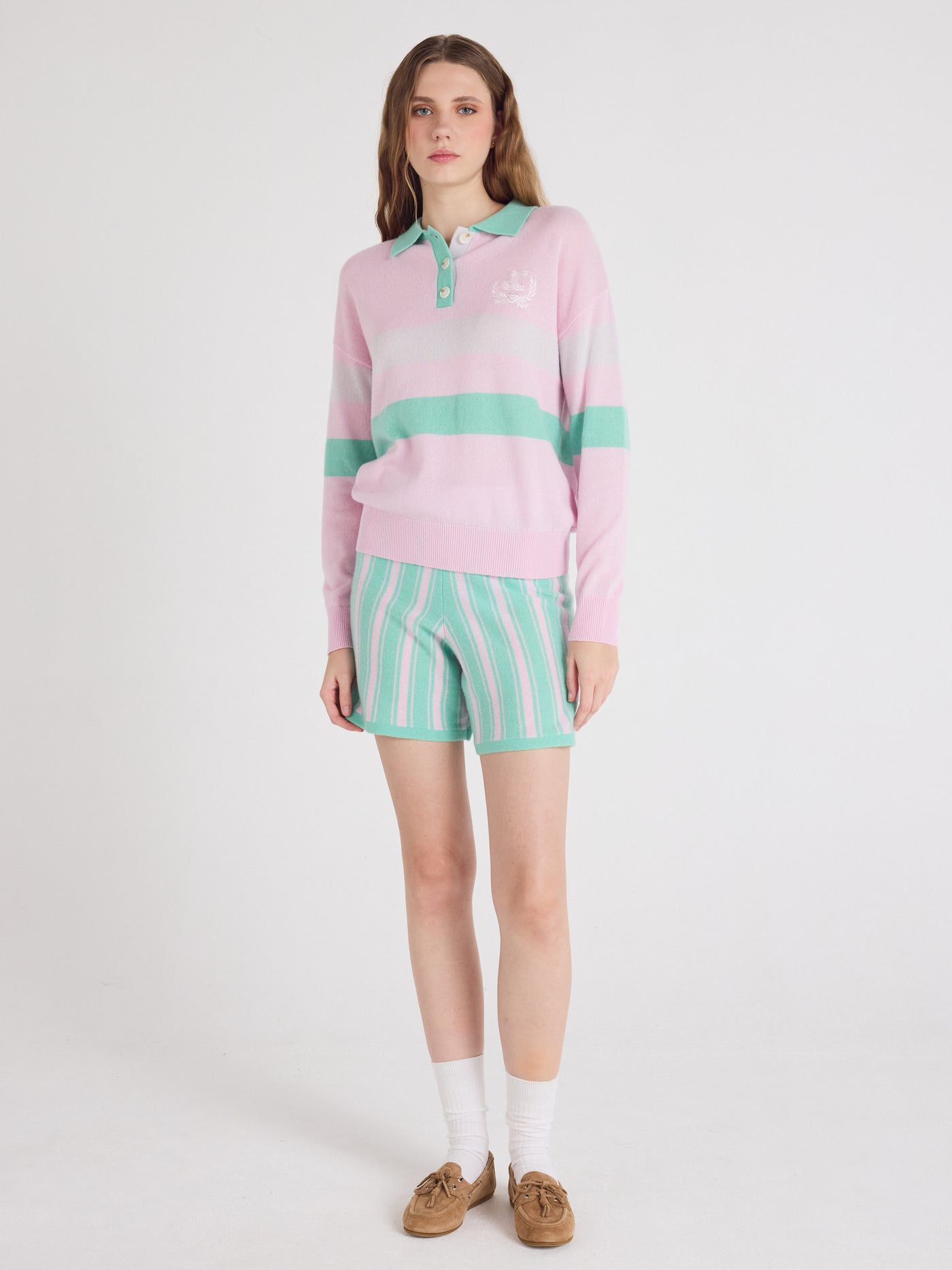 Tyra - Weite Shorts, 100 % Kaschmir - cherry blossom