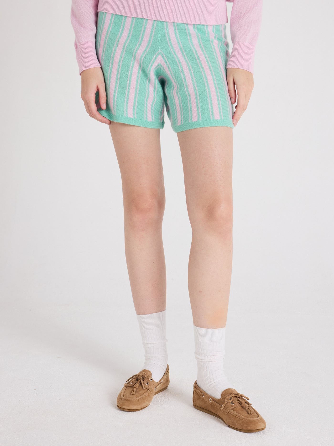 Tyra - Weite Shorts, 100 % Kaschmir - cherry blossom