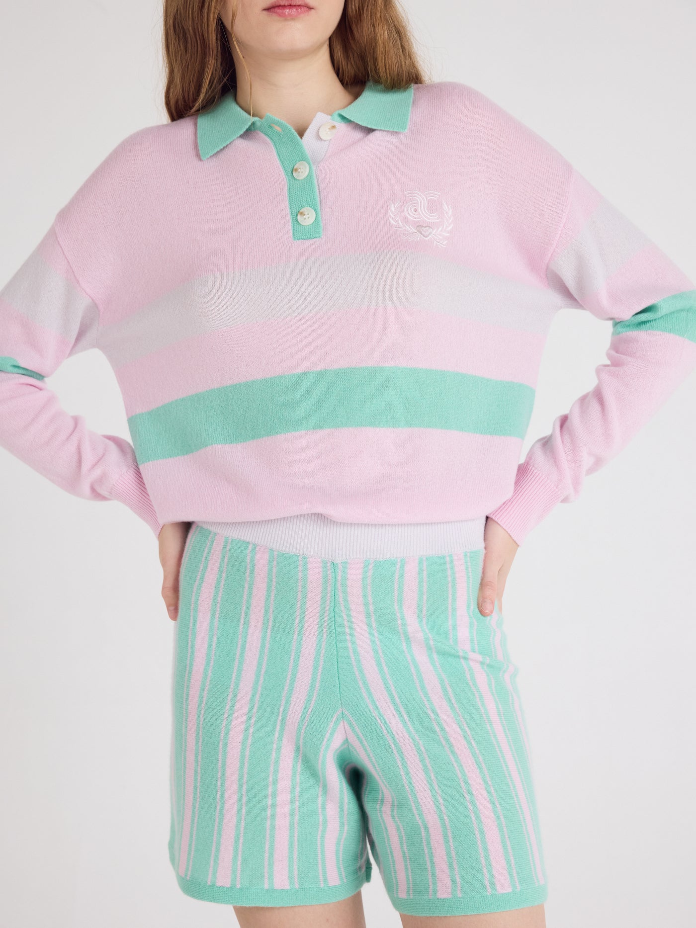 Tyra - Weite Shorts, 100 % Kaschmir - cherry blossom