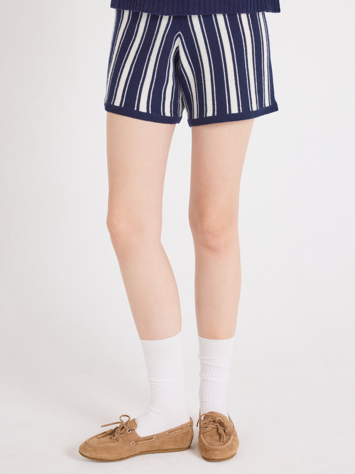 Tyra - Weite Shorts, 100 % Kaschmir - cream