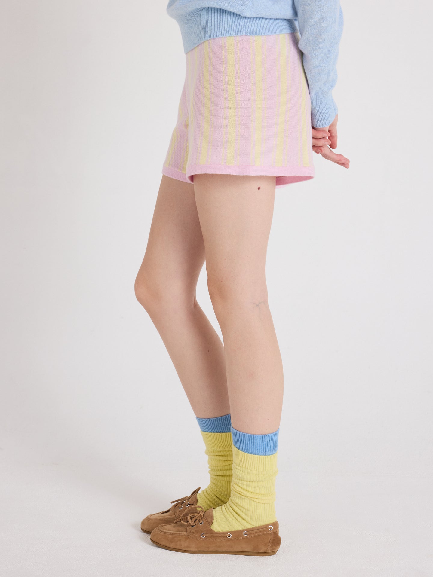 tyra - Short large 100% cachemire - lime