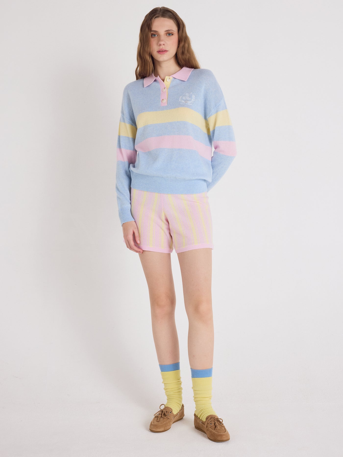 Tyra - Weite Shorts, 100 % Kaschmir - lime