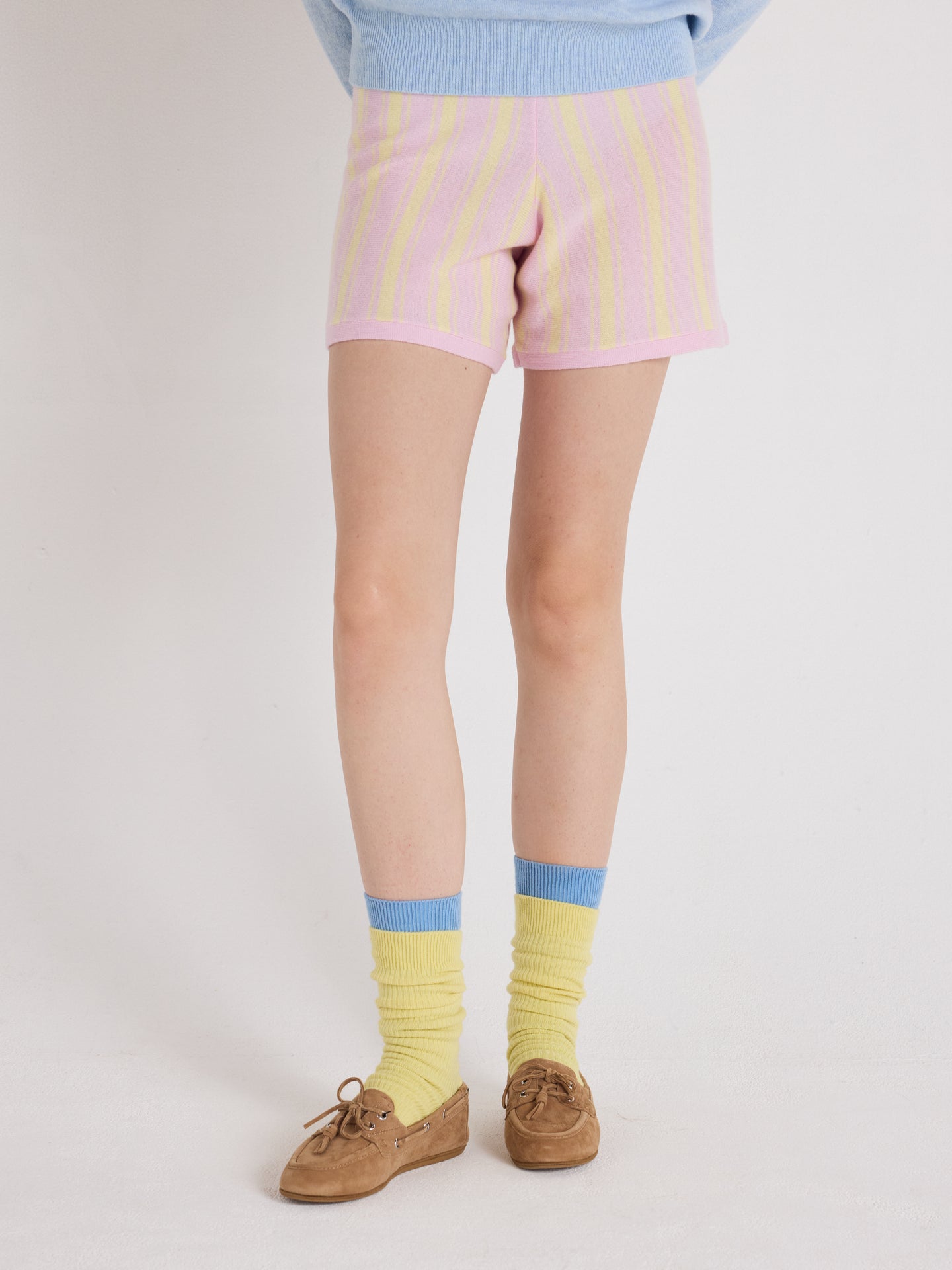 tyra - Short large 100% cachemire - lime