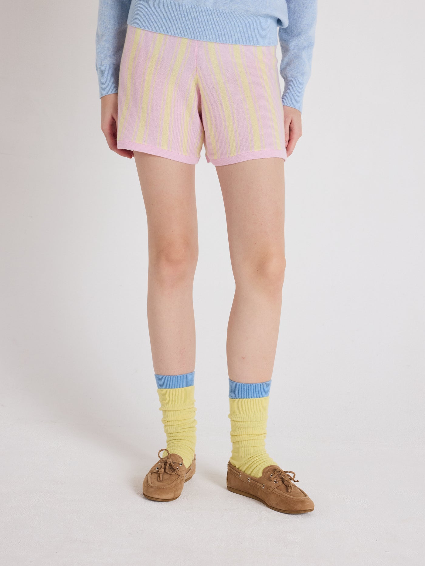 Tyra - Weite Shorts, 100 % Kaschmir - lime