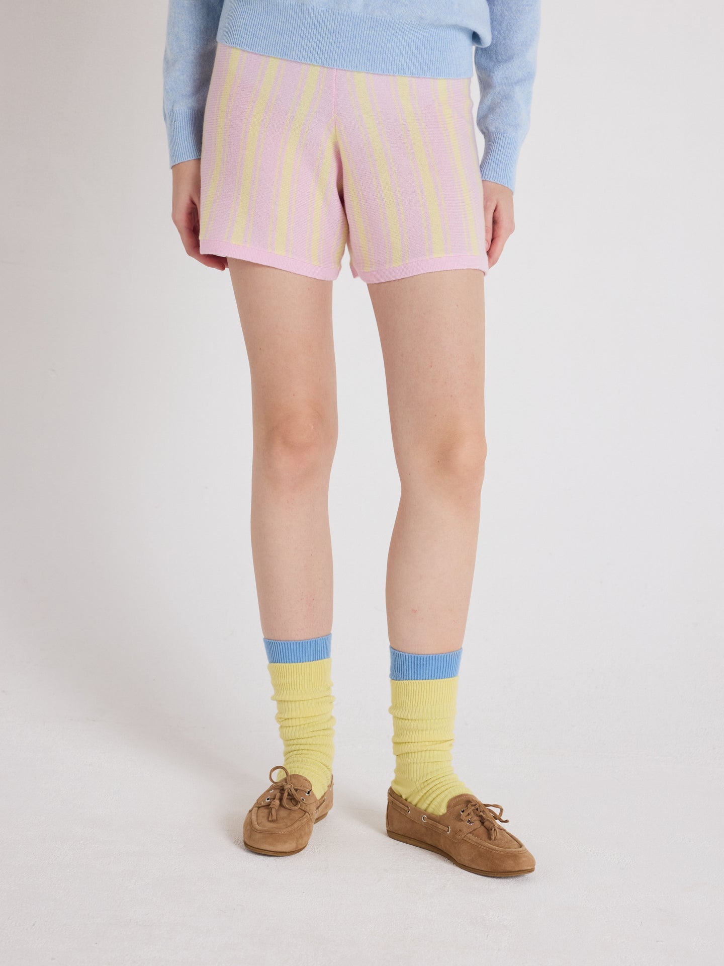 Tyra - Weite Shorts, 100 % Kaschmir - lime