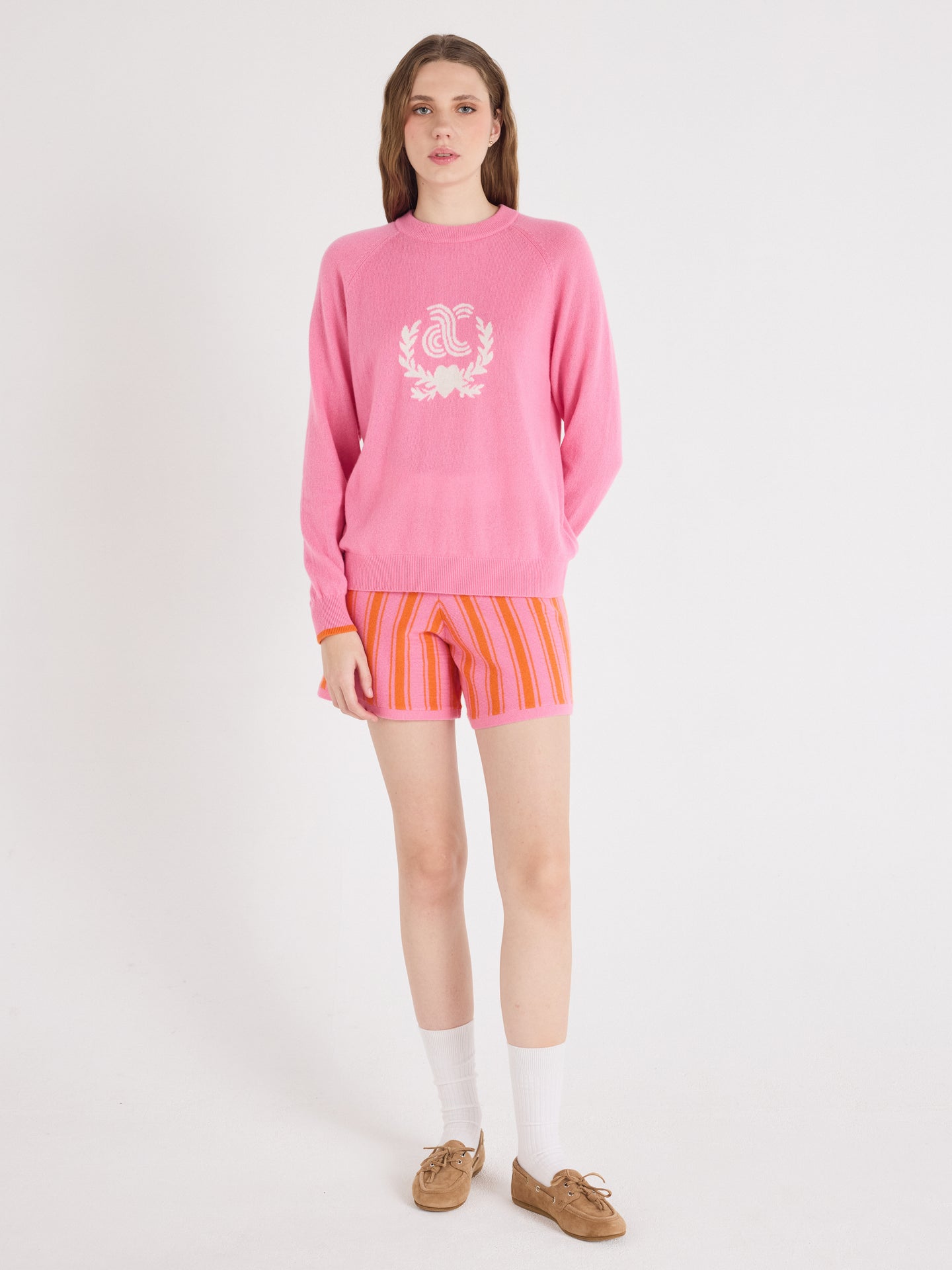 Tyra - Weite Shorts, 100 % Kaschmir - orange