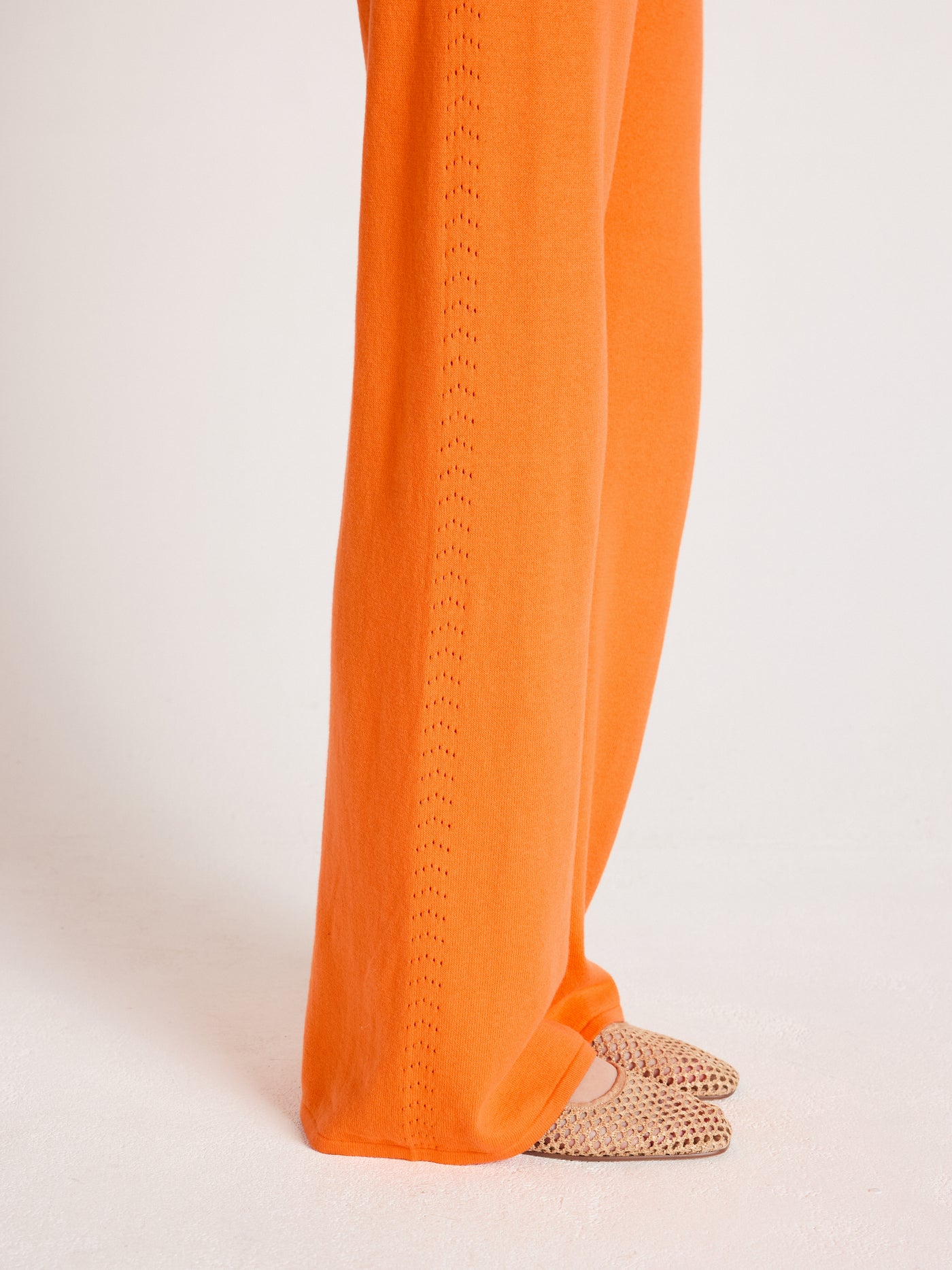 Melynda - Ausgestellte Hose, 100 % Kaschmir - clementine