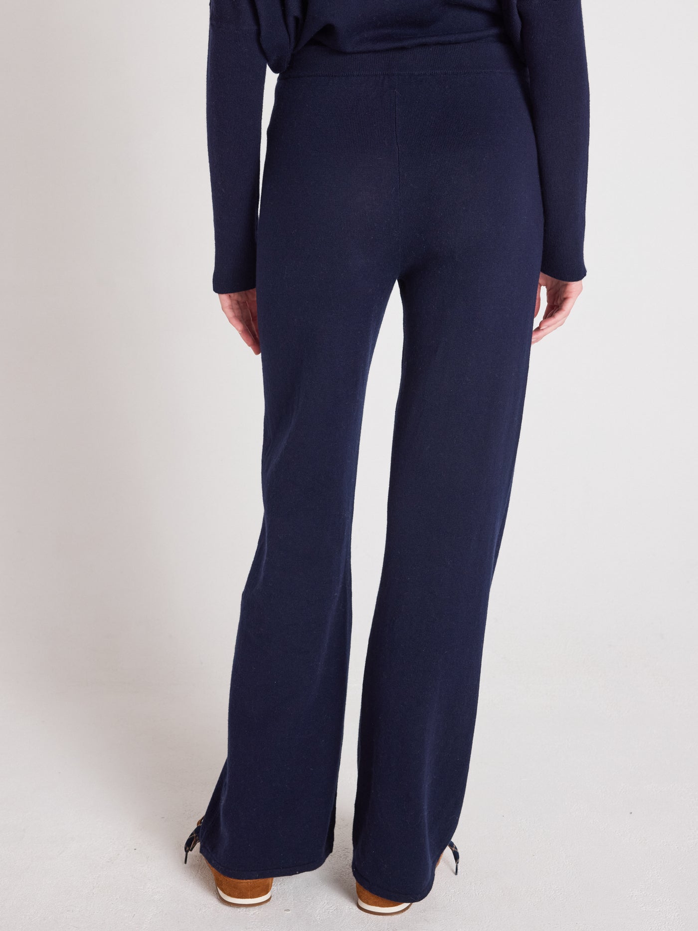 Melynda - Ausgestellte Hose, 100 % Kaschmir - Navy
