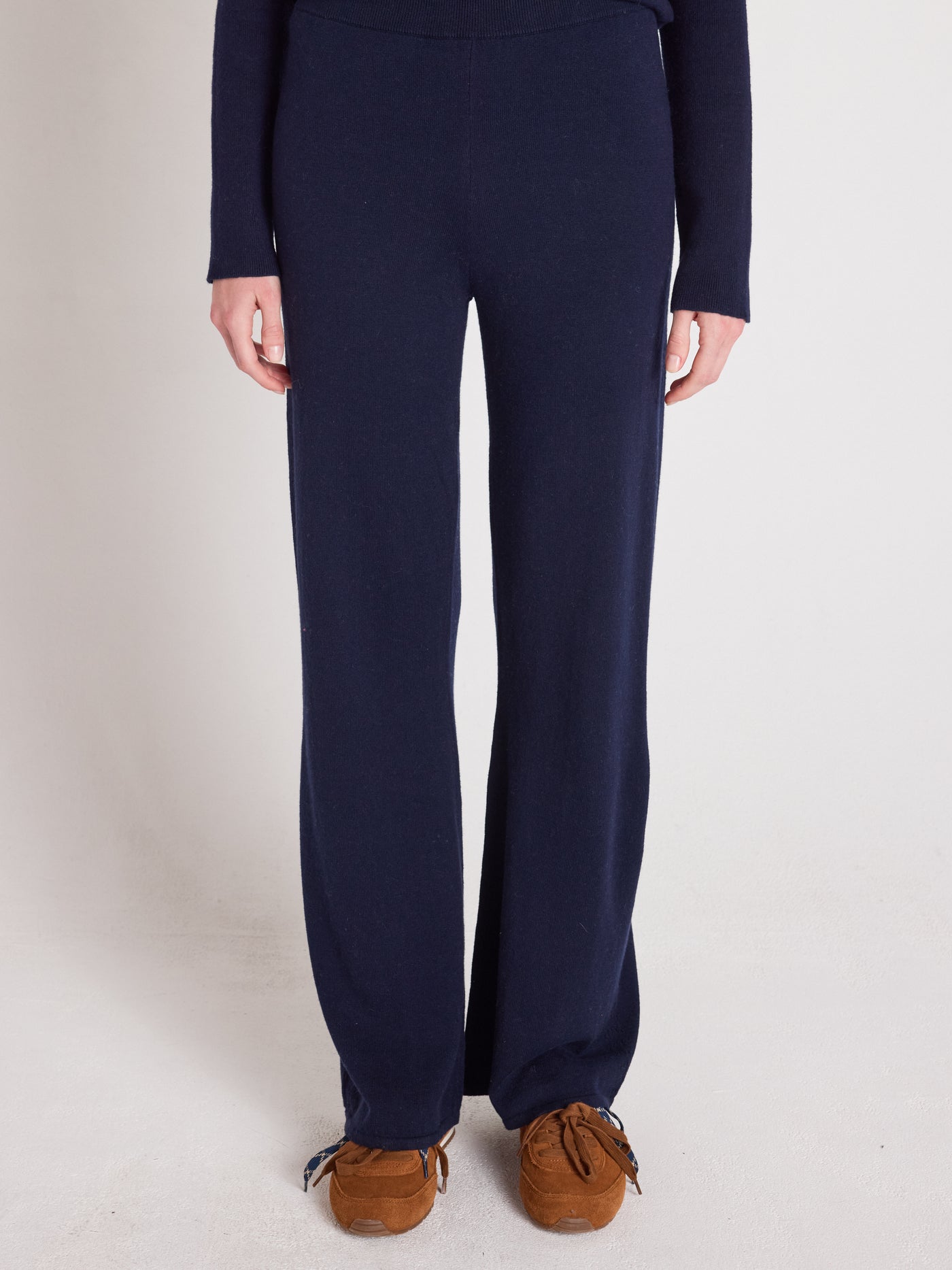 Melynda - Ausgestellte Hose, 100 % Kaschmir - Navy