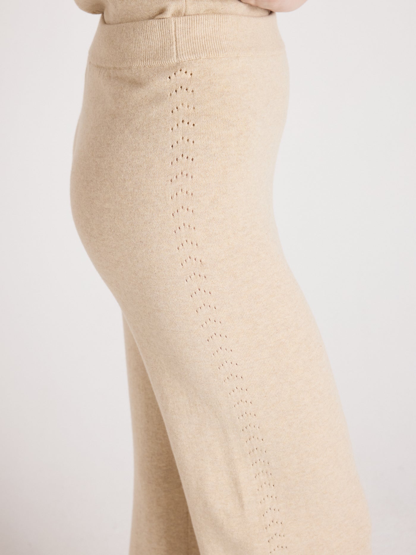 Melynda - Ausgestellte Hose, 100 % Kaschmir - oat