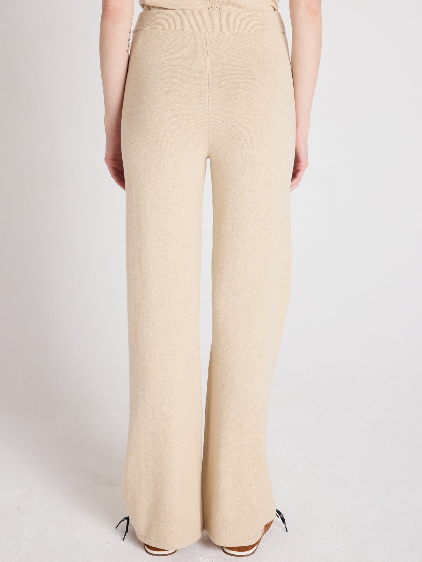 Melynda - Ausgestellte Hose, 100 % Kaschmir - oat