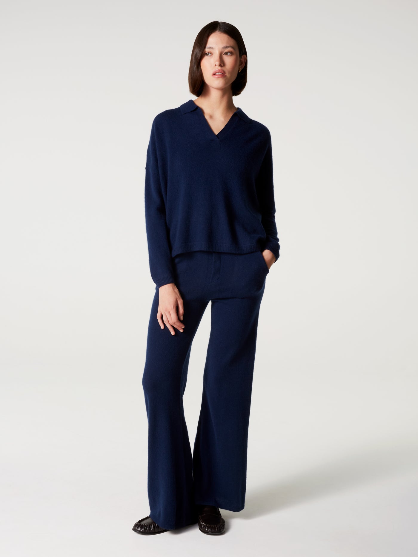 pantalon anneli - Cachemire - navy