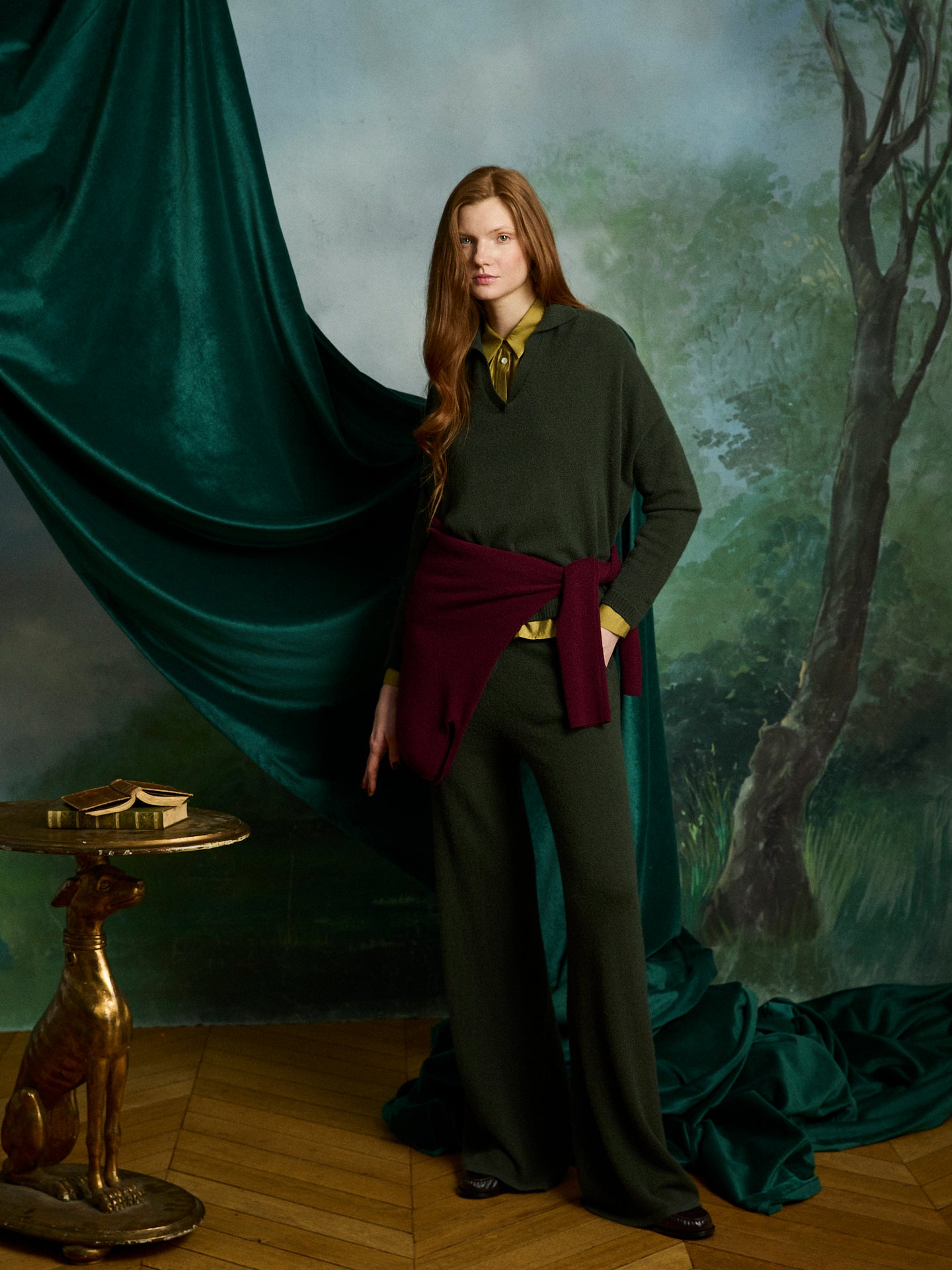 pantalon anneli - Cachemire - olive