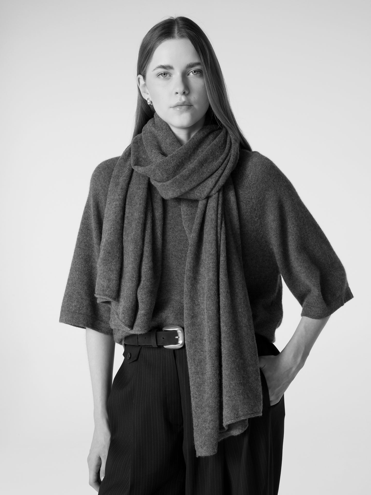 sciarpa infinity - cashmere - chambray blue