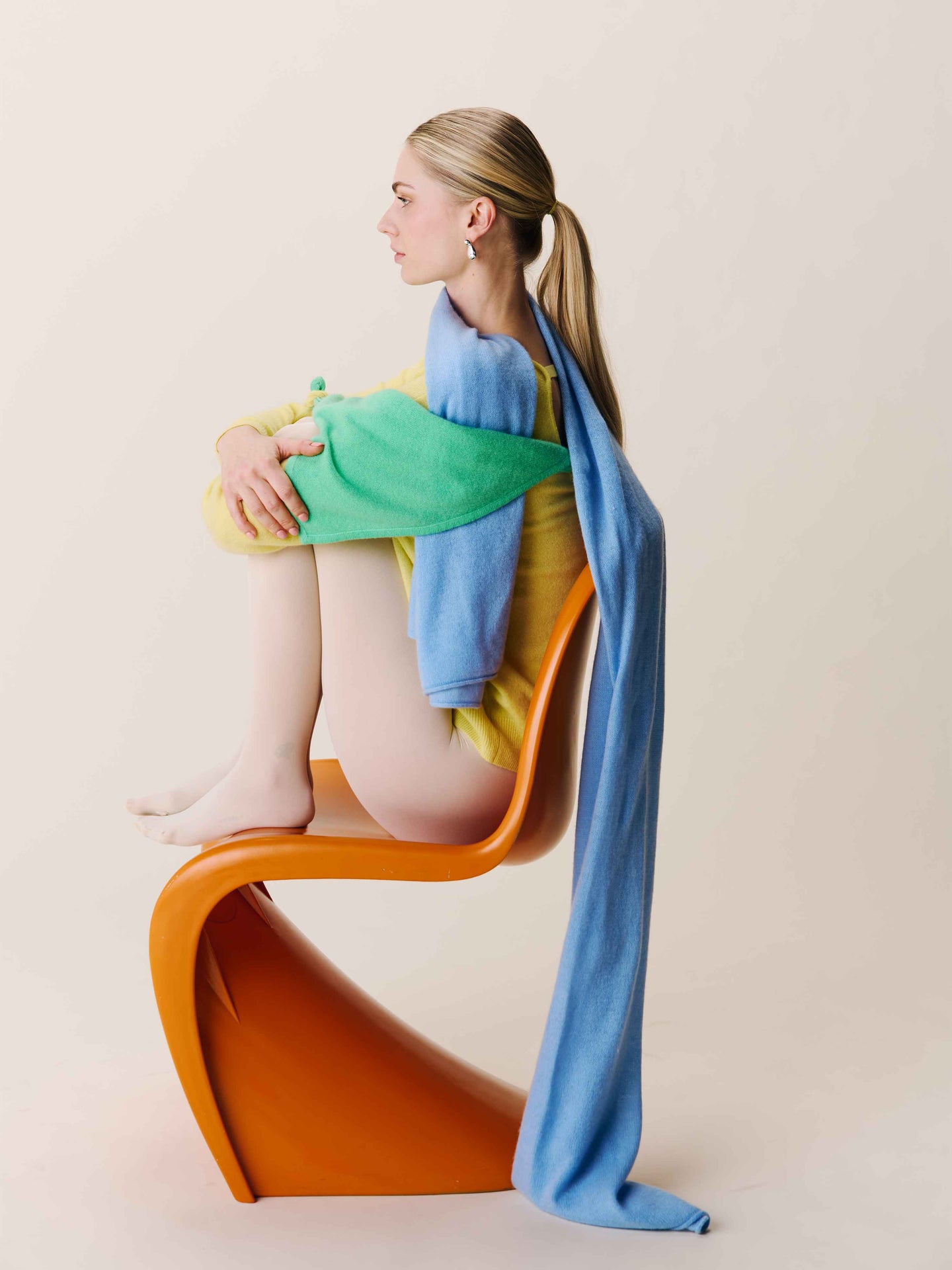 infinity - 100% cashmere scarf - provence blue