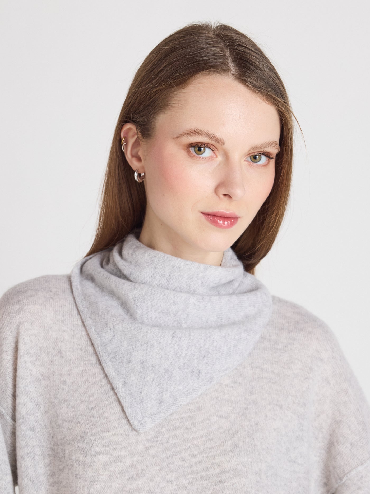 june - Bandana aus 100 % Kaschmir - light heather grey