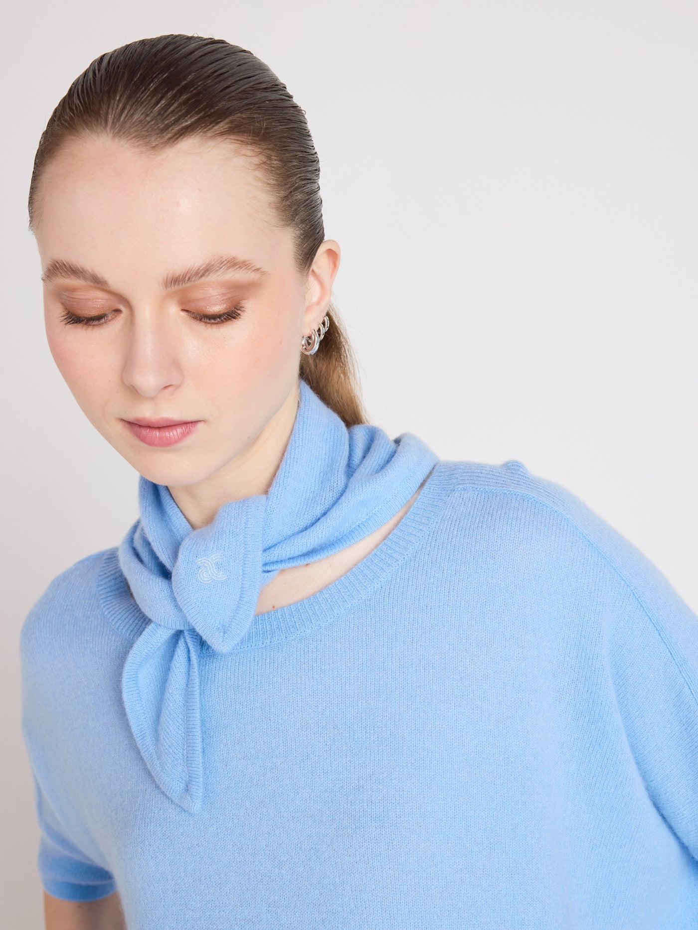 june - Bandana aus 100 % Kaschmir - provence blue