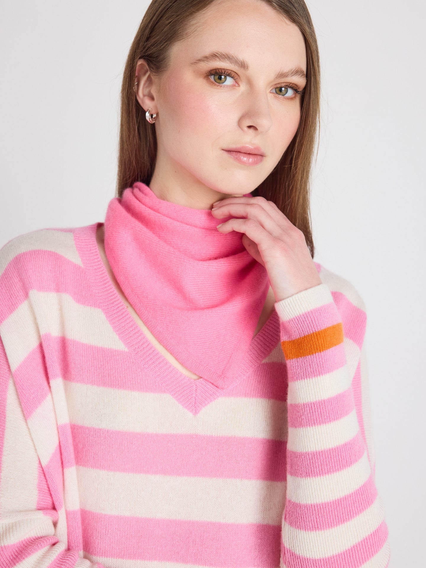 june - Bandana 100% kasjmier - sparkle pink neon