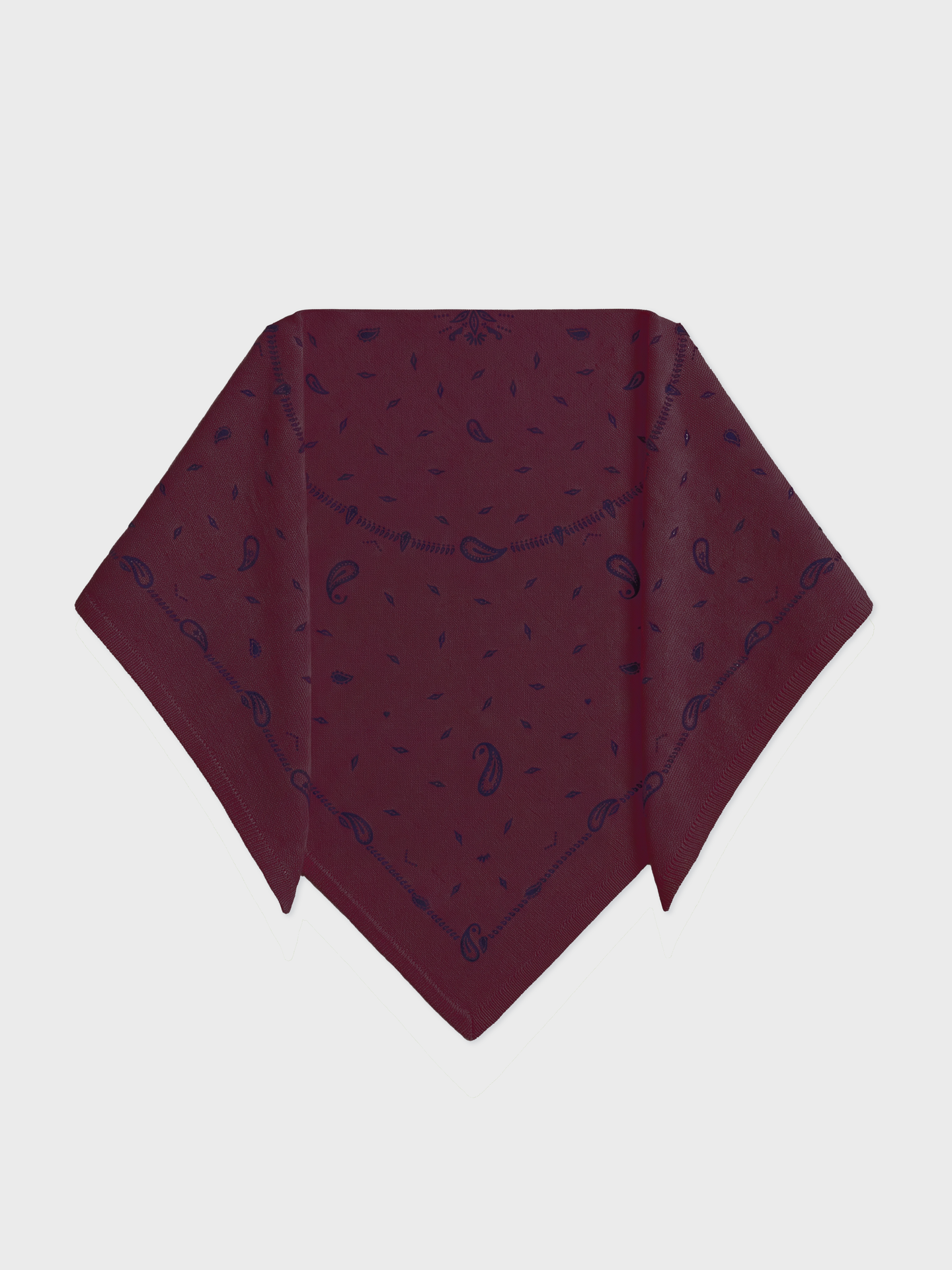 sjaal armance print - kasjmier - burgundy print bandana