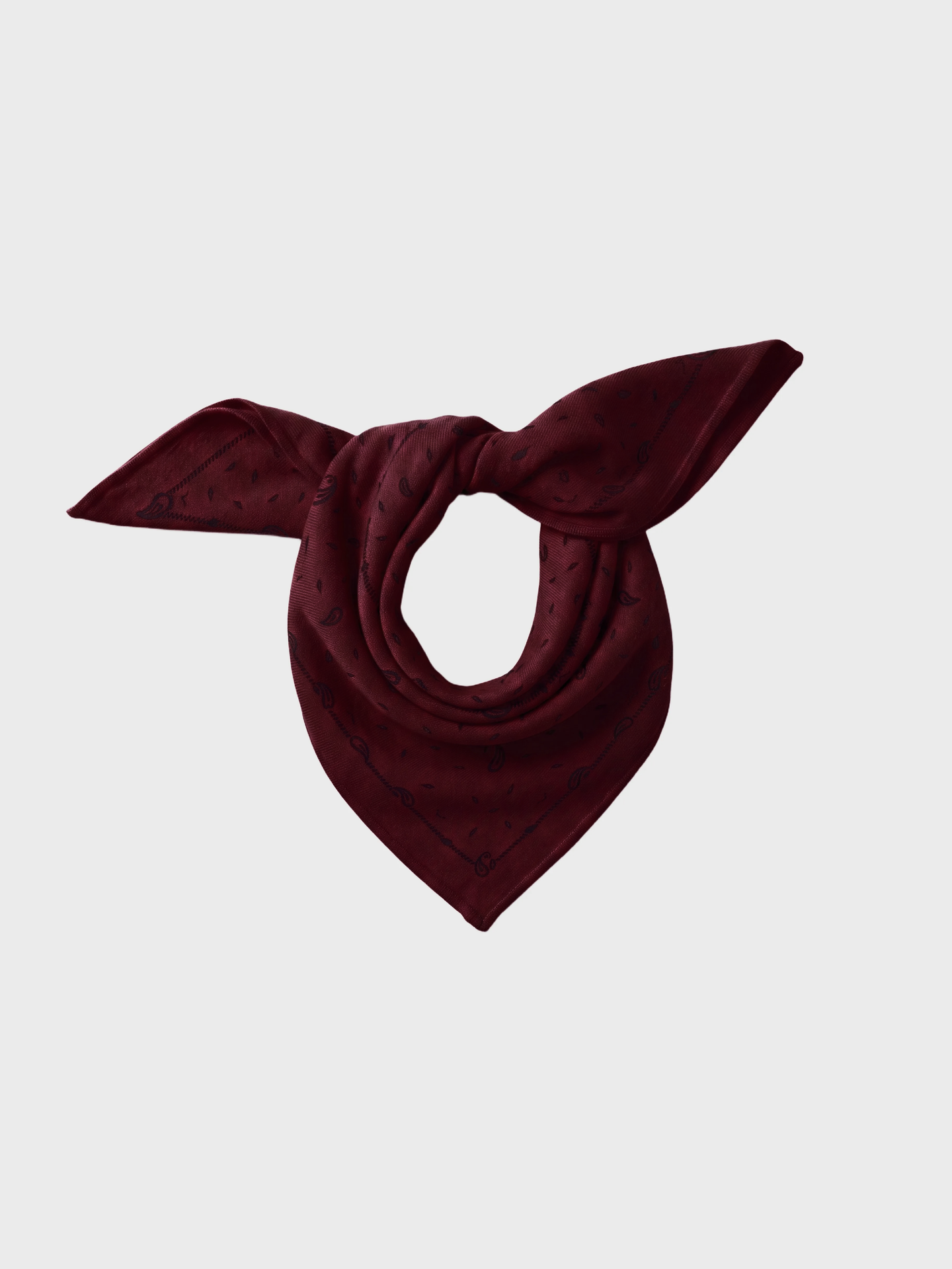 sjaal armance print - kasjmier - burgundy print bandana