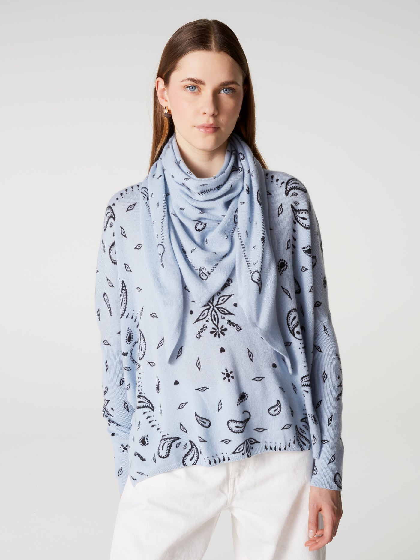 écharpe armance print - Cachemire - sky print bandana