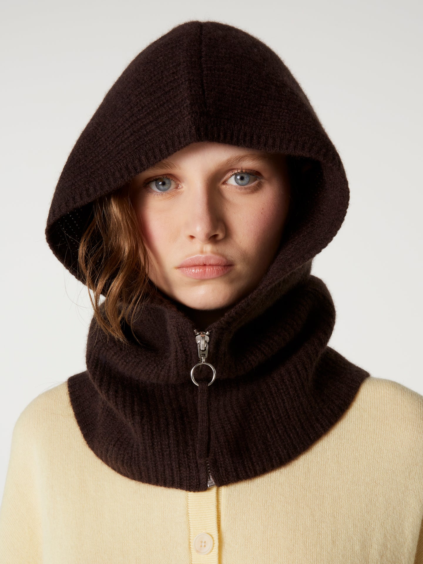 passamontagna augusta - Cashmere spesso - dark brown