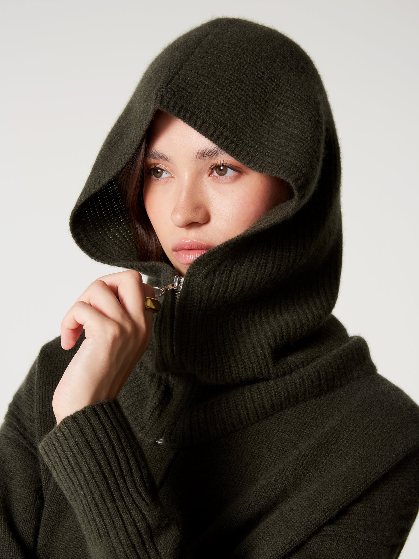cagoule augusta - Cashmere spesso - olive