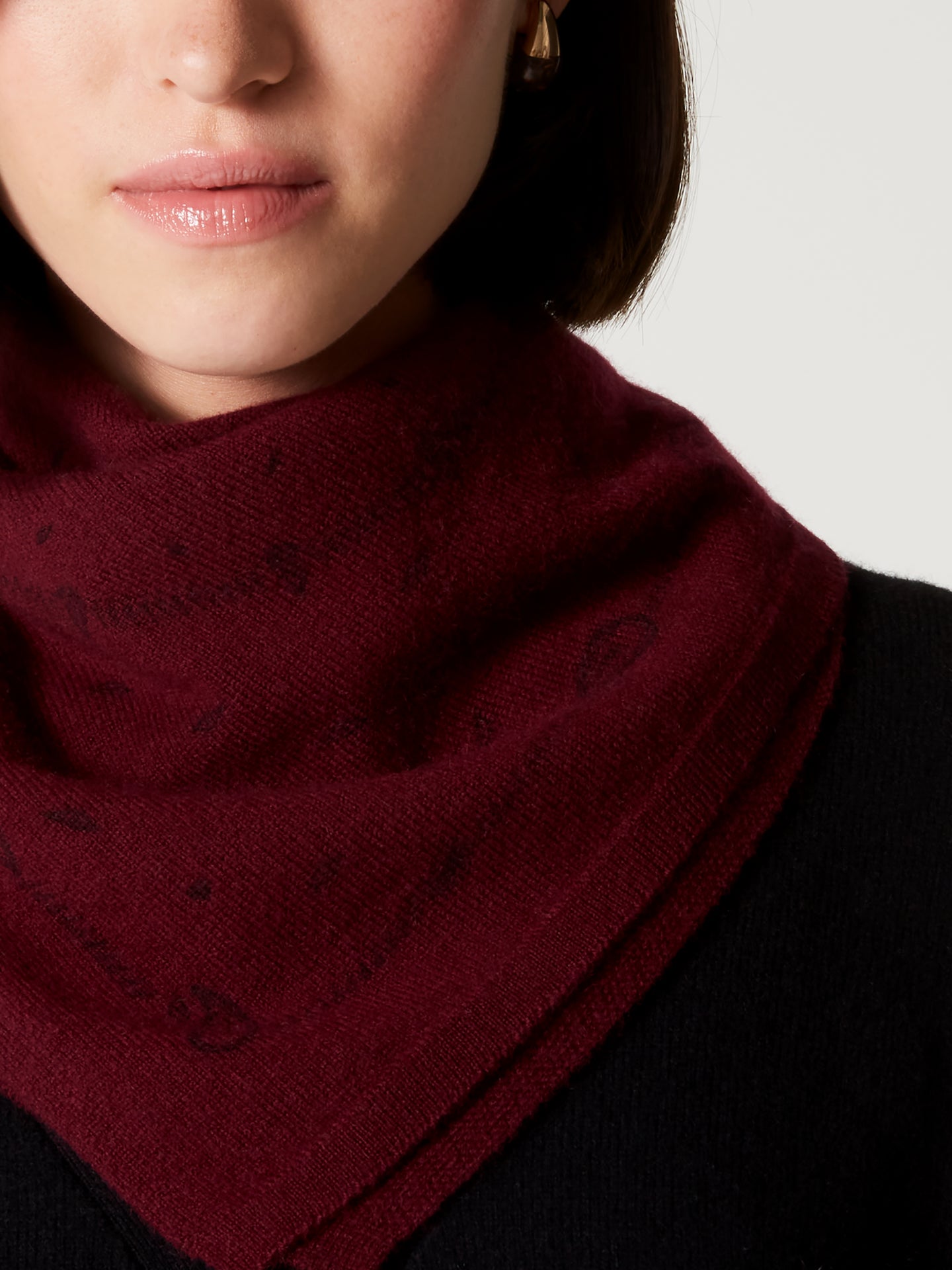 bandana annabelle print - kasjmier - burgundy print bandana