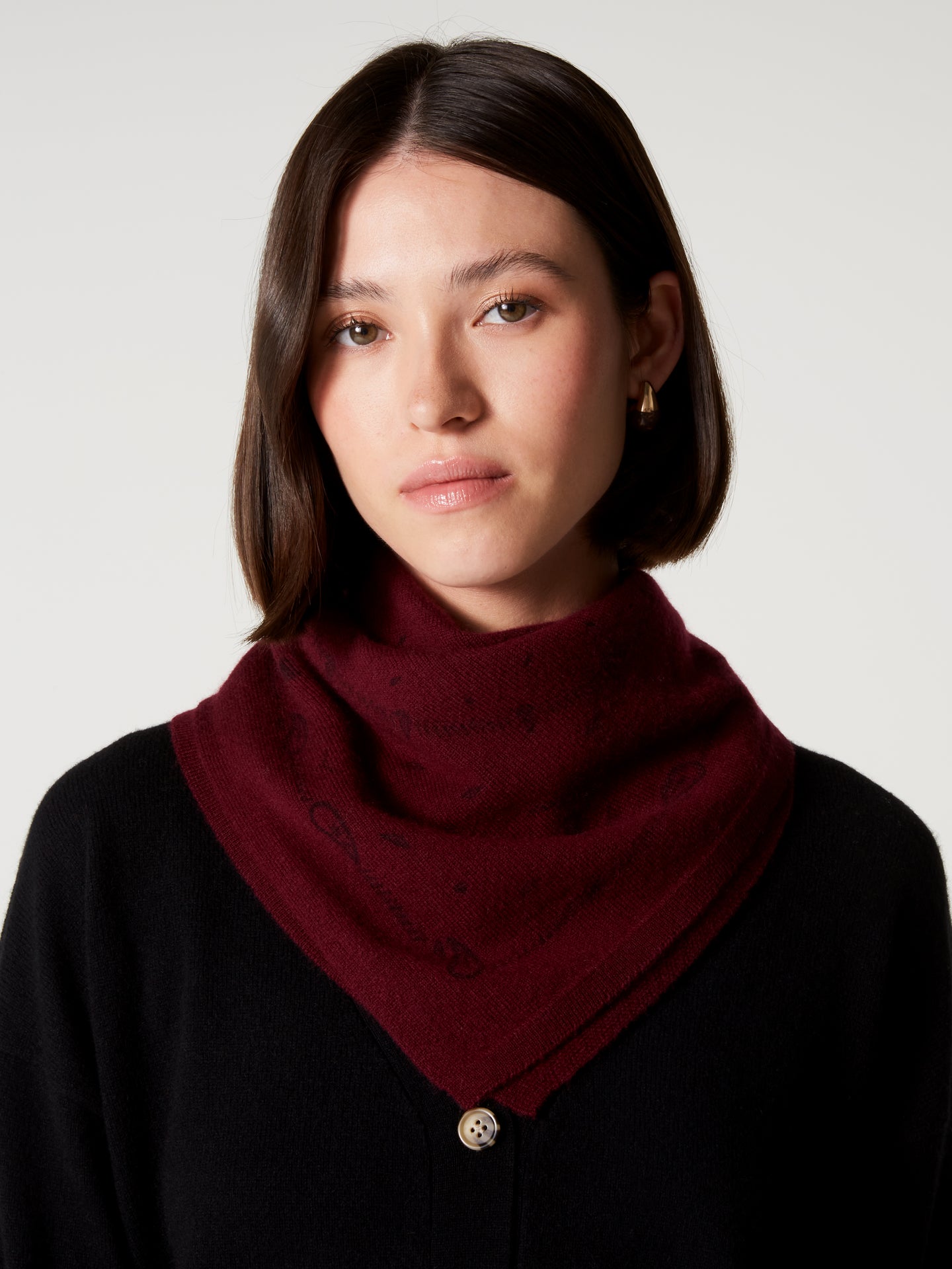bandana annabelle print - kasjmier - burgundy print bandana