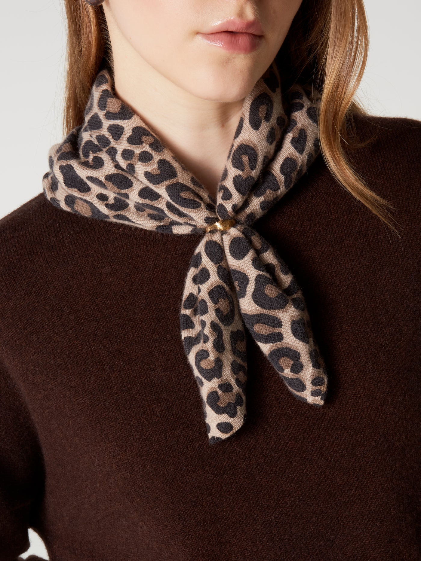 annabelle print bandana - cashmere - leopard print
