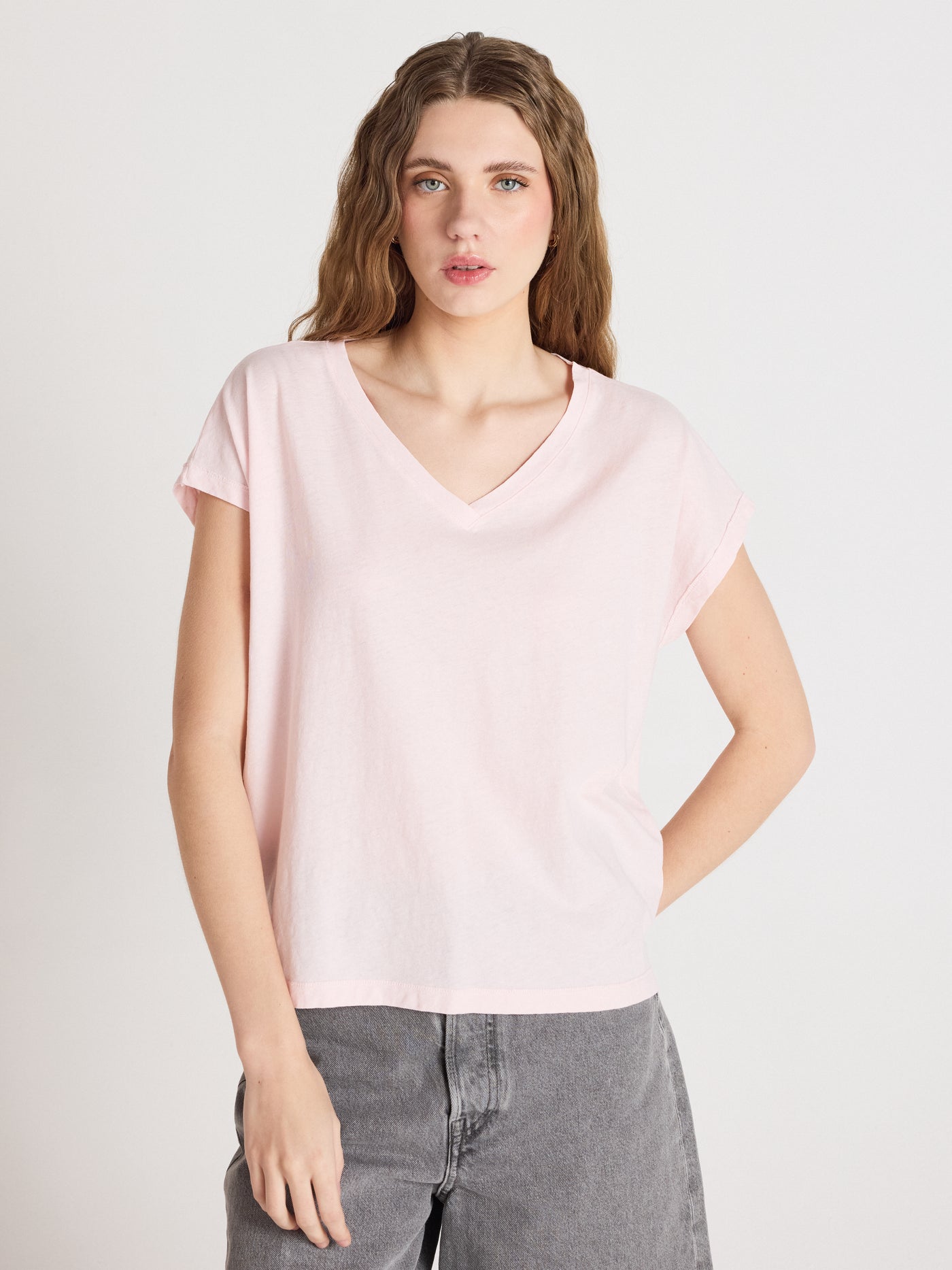 T-Shirt suzie - Baumwolle und Leinen - blush