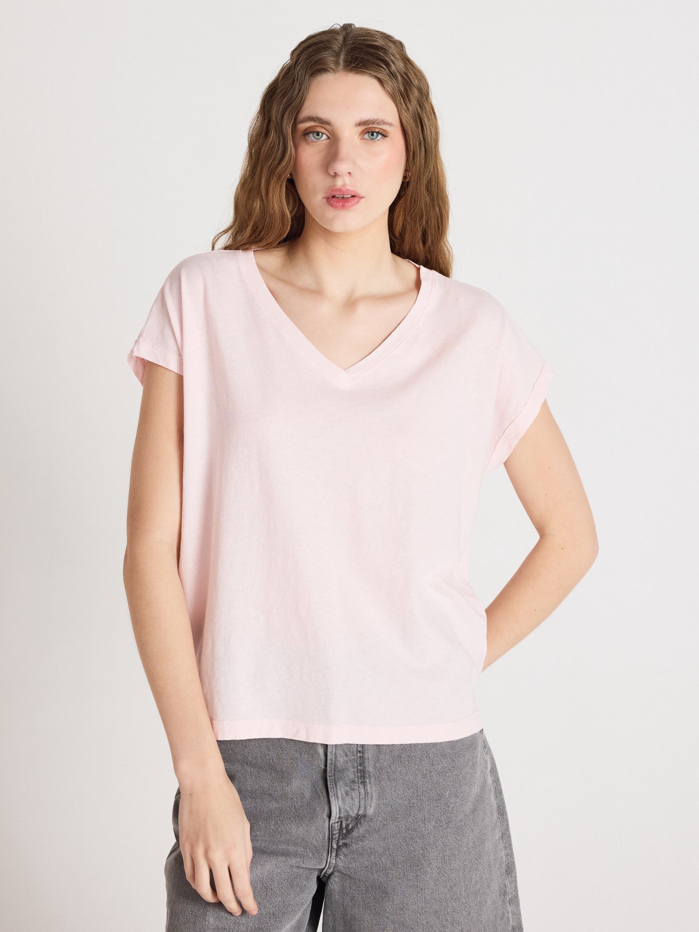 t-shirt suzie - coton lin - blush