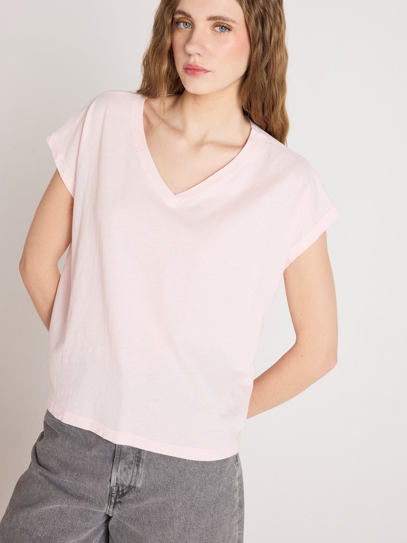 T-Shirt suzie - Baumwolle und Leinen - blush