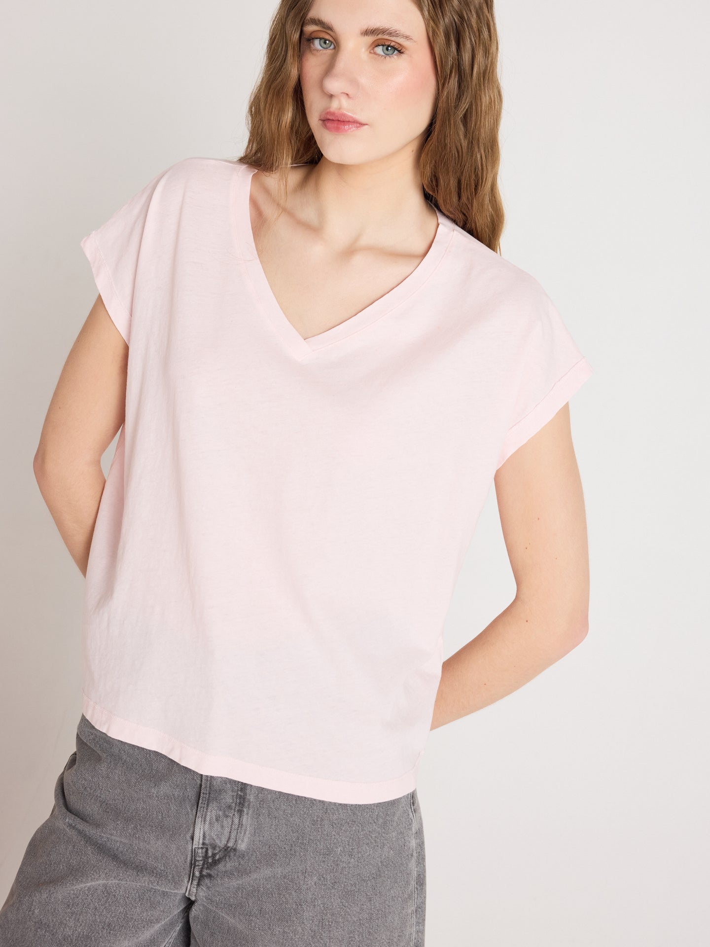 t-shirt suzie - coton lin - blush