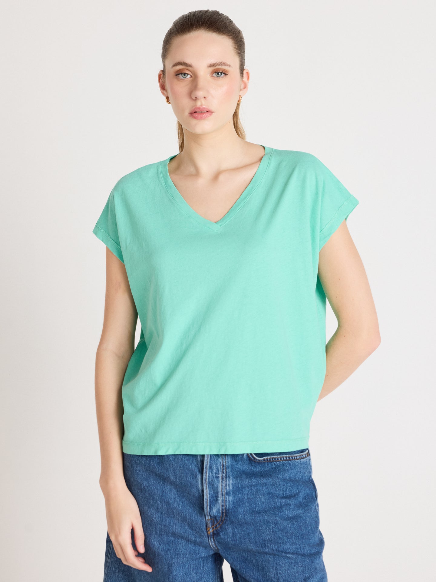 t-shirt suzie - coton lin - cactus