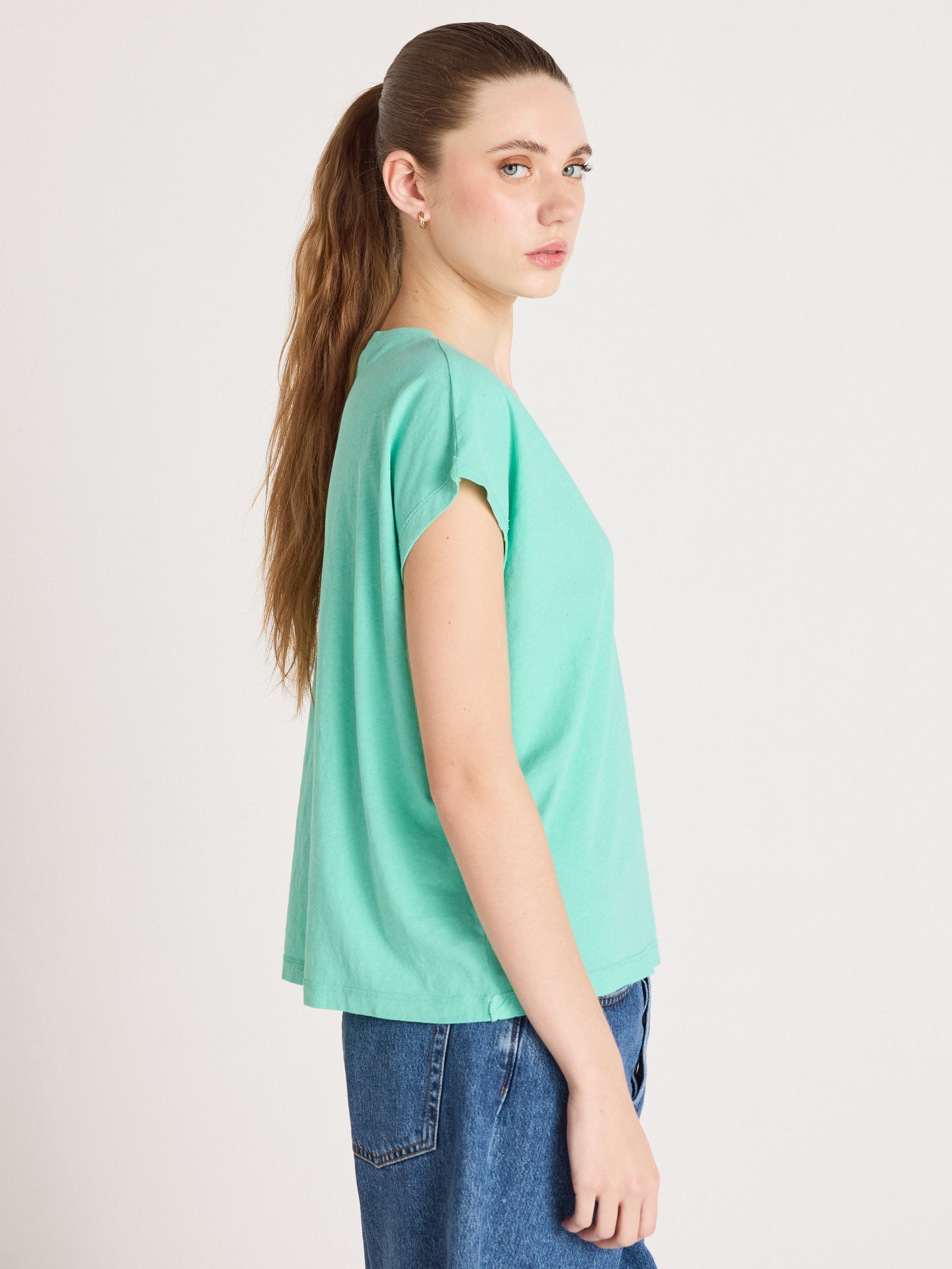 t-shirt suzie - coton lin - cactus