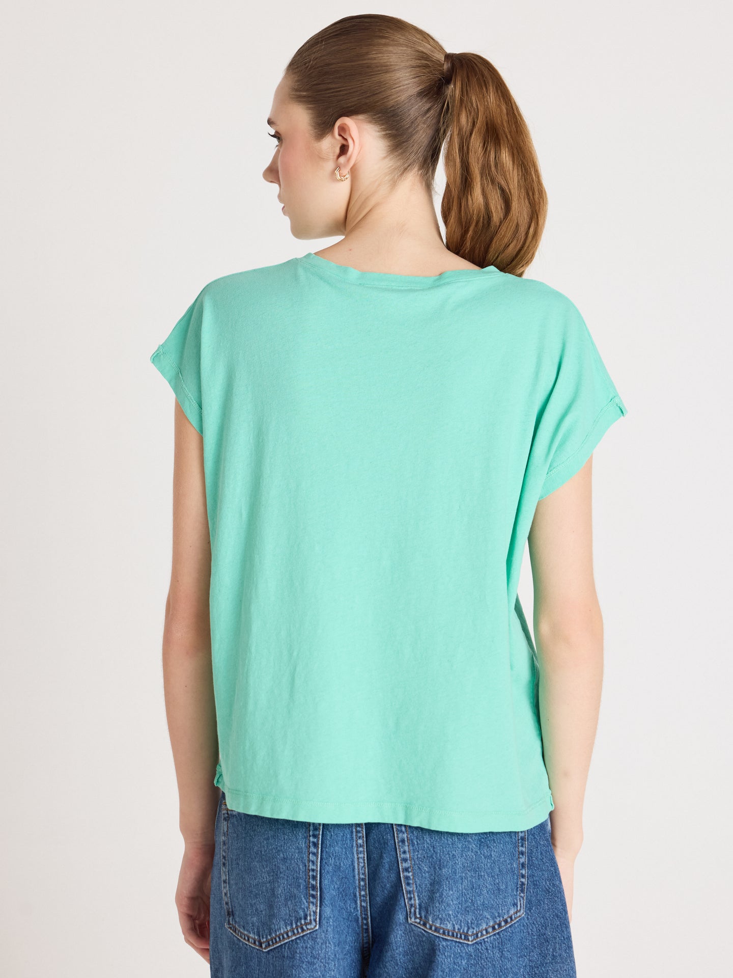 t-shirt suzie - coton lin - cactus