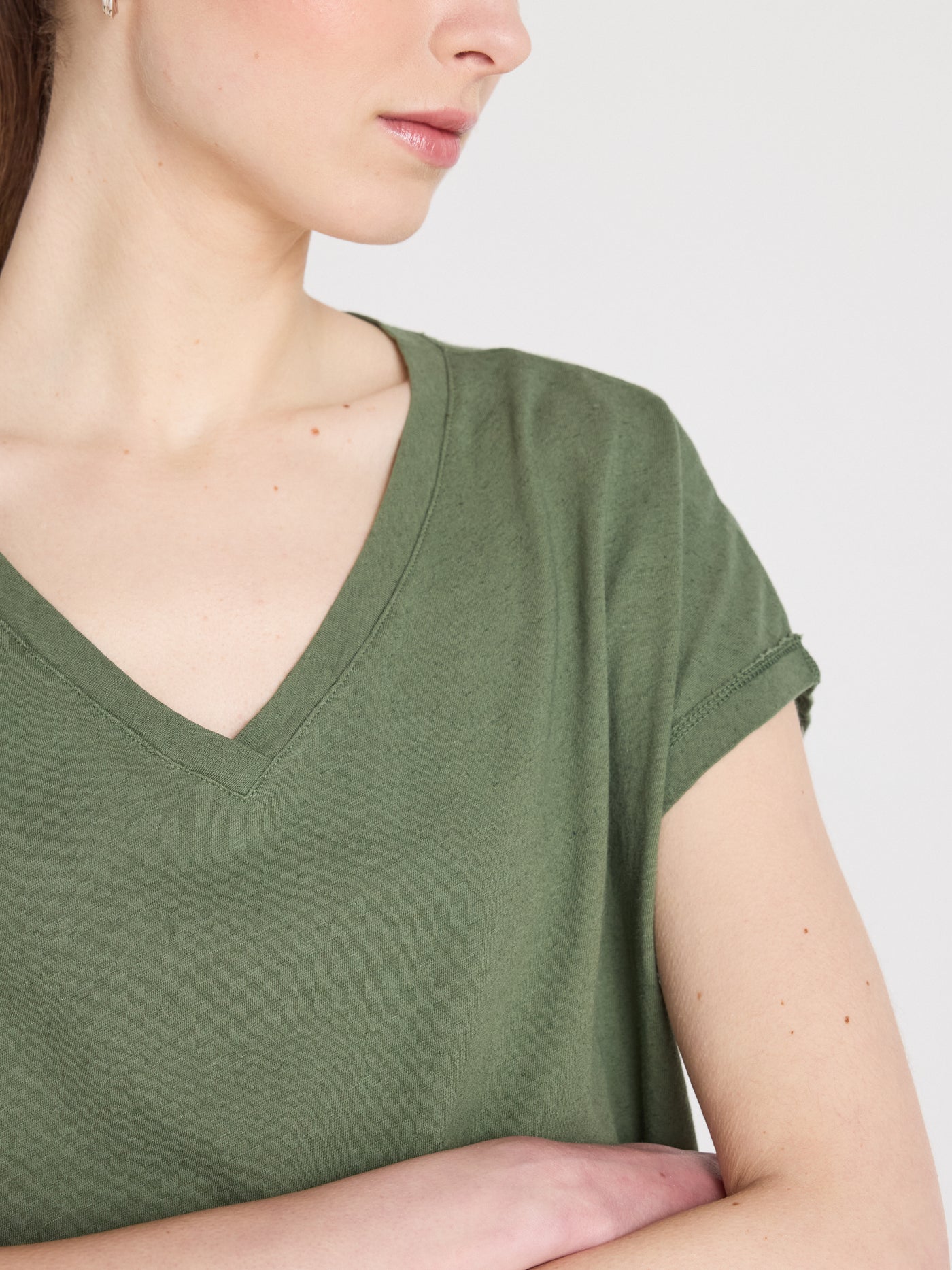 t-shirt suzie - coton lin - forest