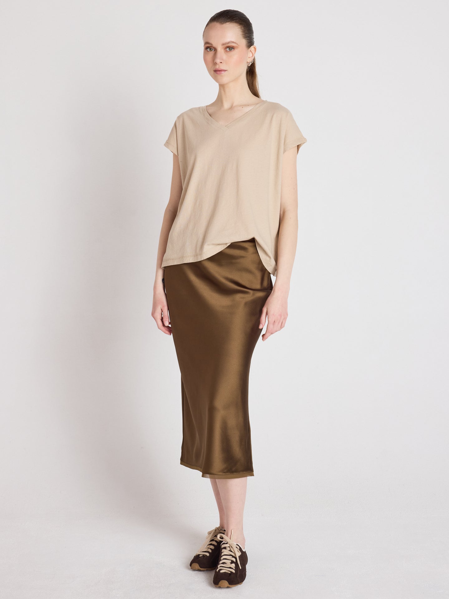 T-Shirt suzie - Baumwolle und Leinen - Sand