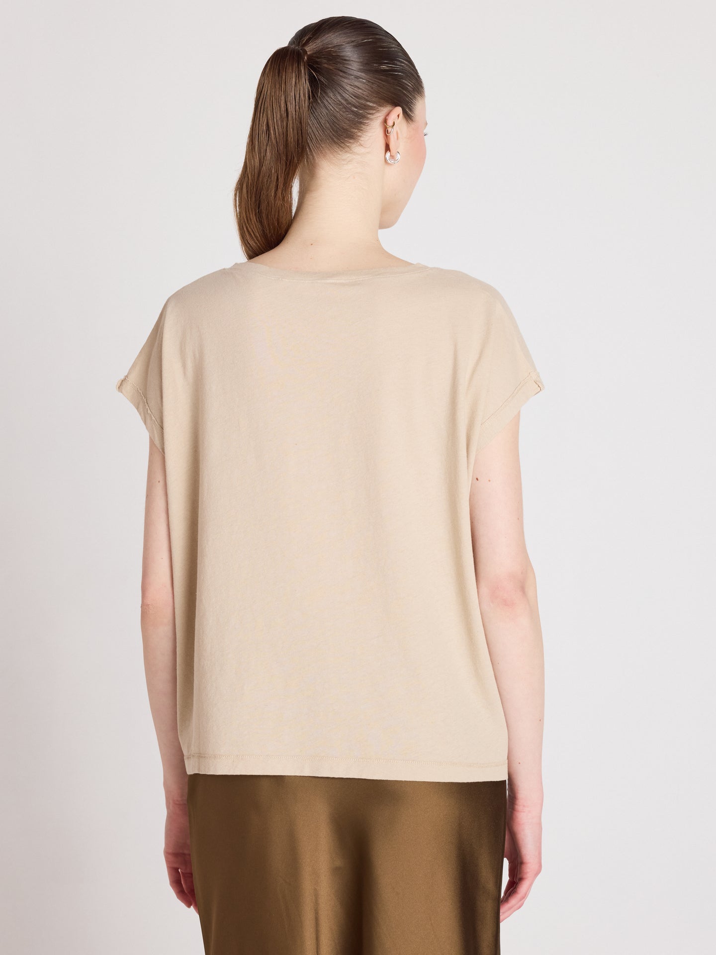 T-Shirt suzie - Baumwolle und Leinen - Sand
