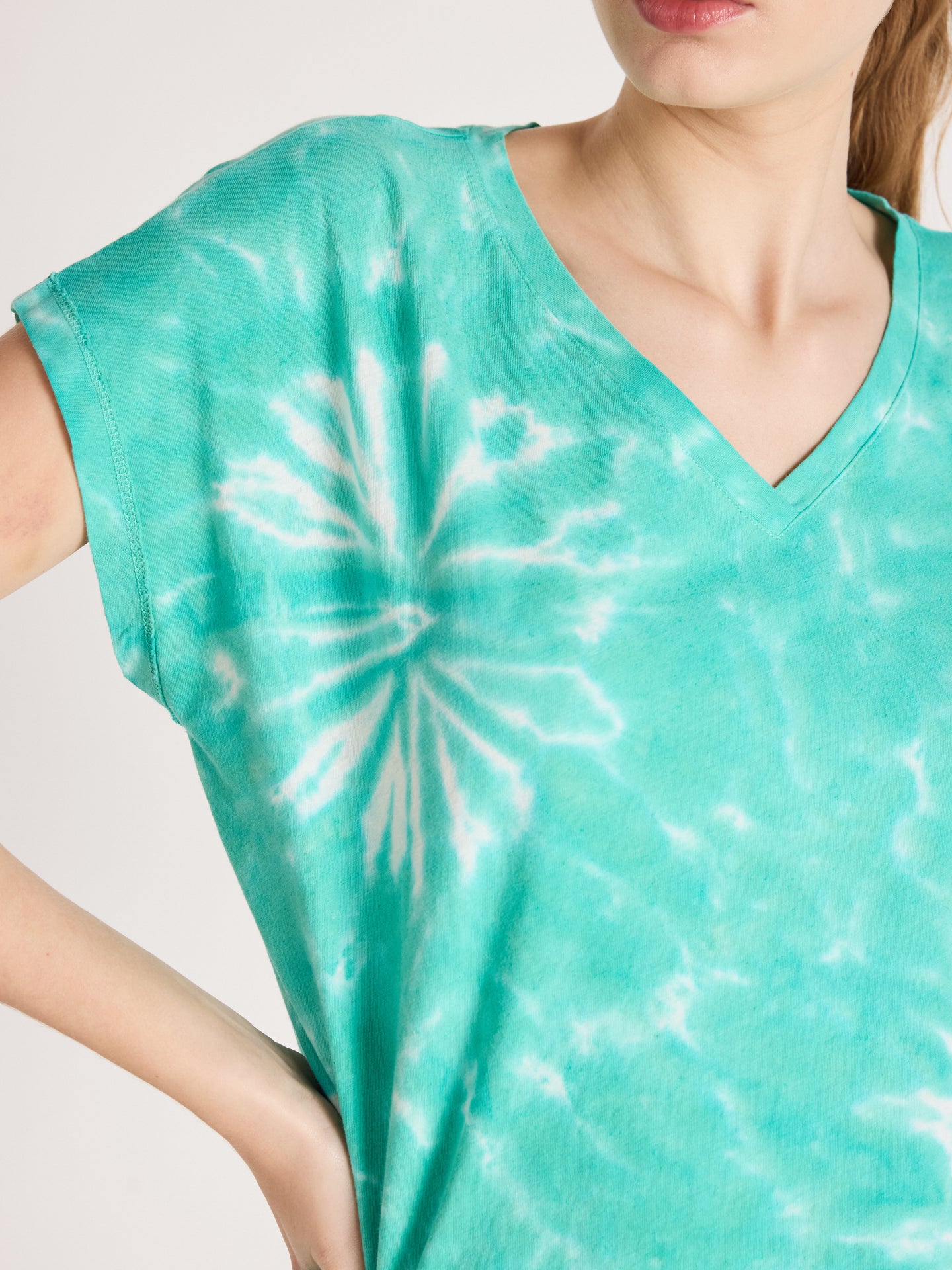 t-shirt suzie fancy - coton lin - tie dye cactus