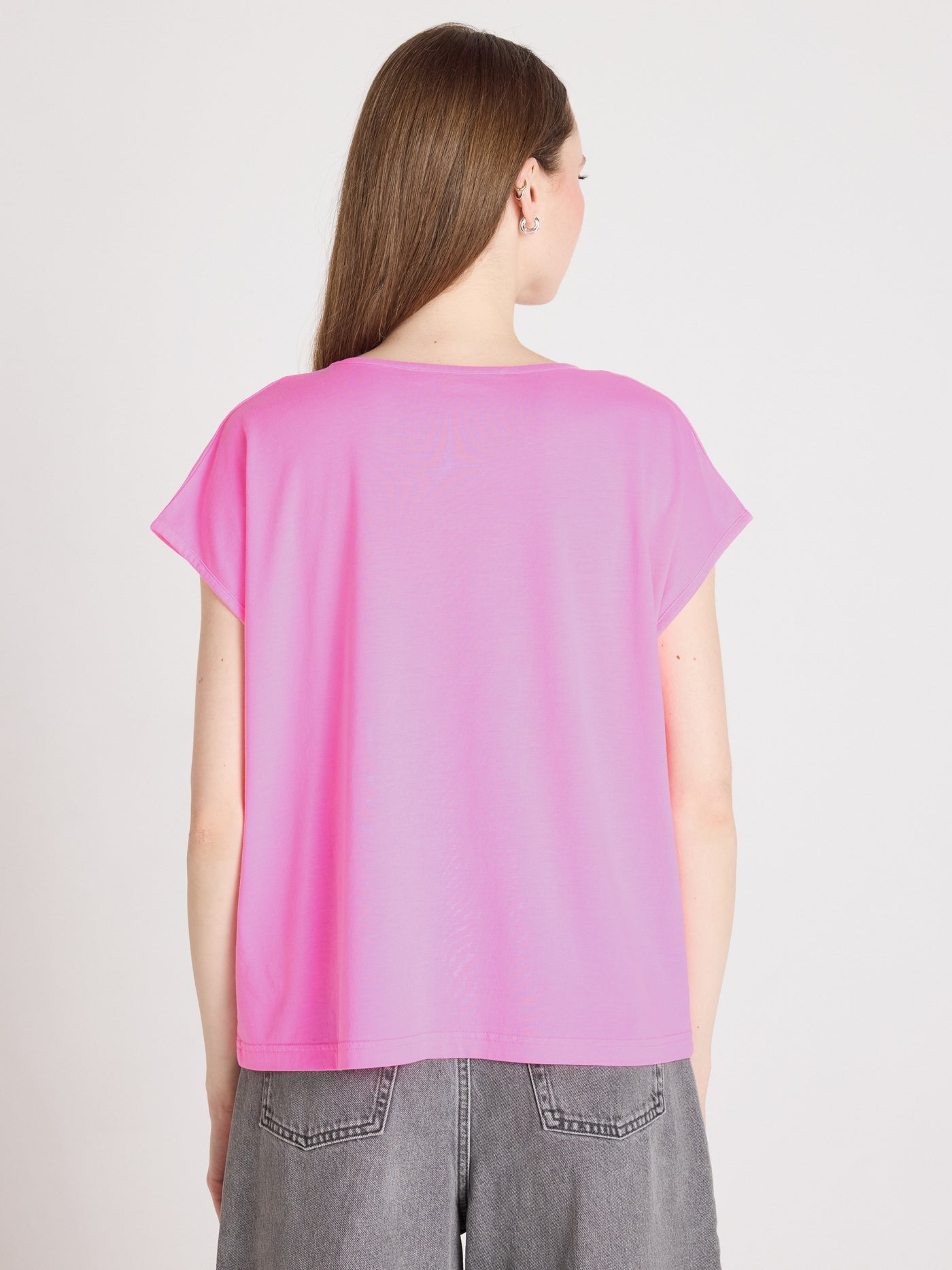 T-Shirt mercy - Lyocell und Baumwoll - bubble gum neon
